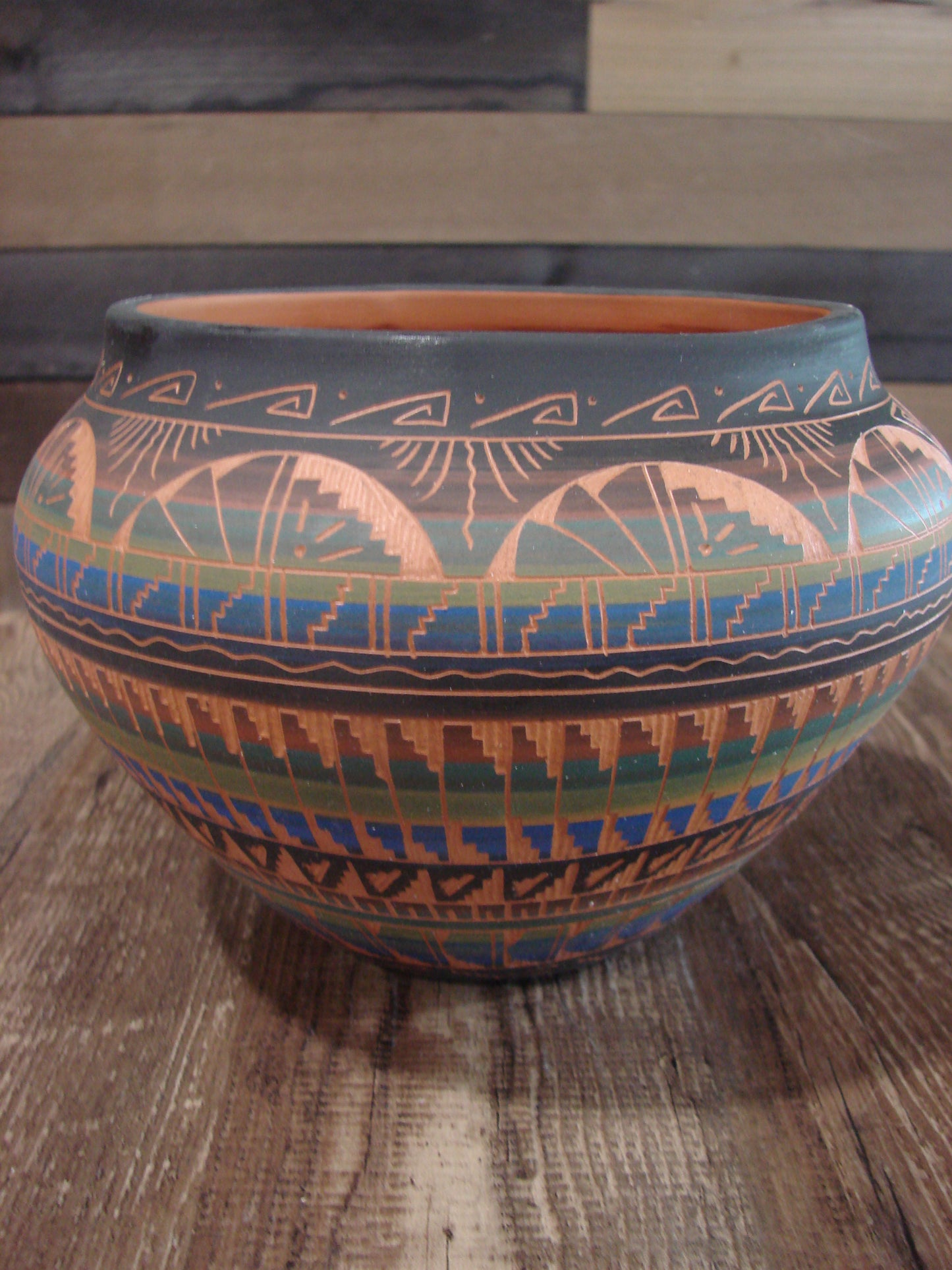 Native American Hand Etched & Hand Painted Pottery - Gilmore