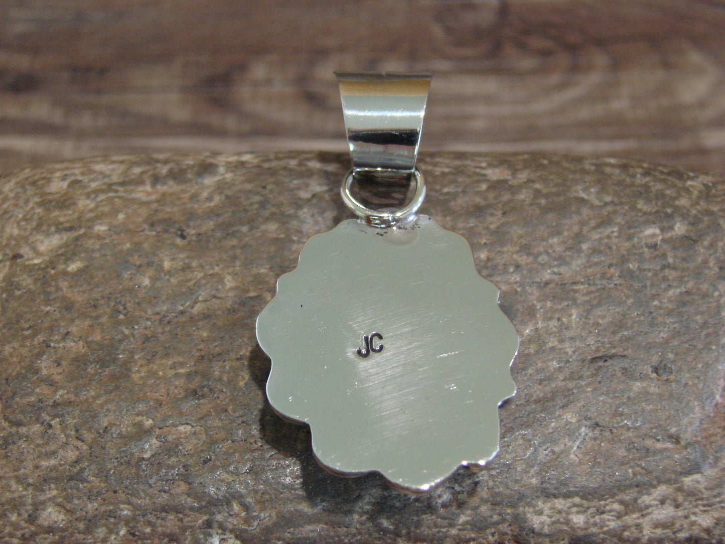 Native American Navajo Nickel Silver & Turquoise Pendant - Cleveland