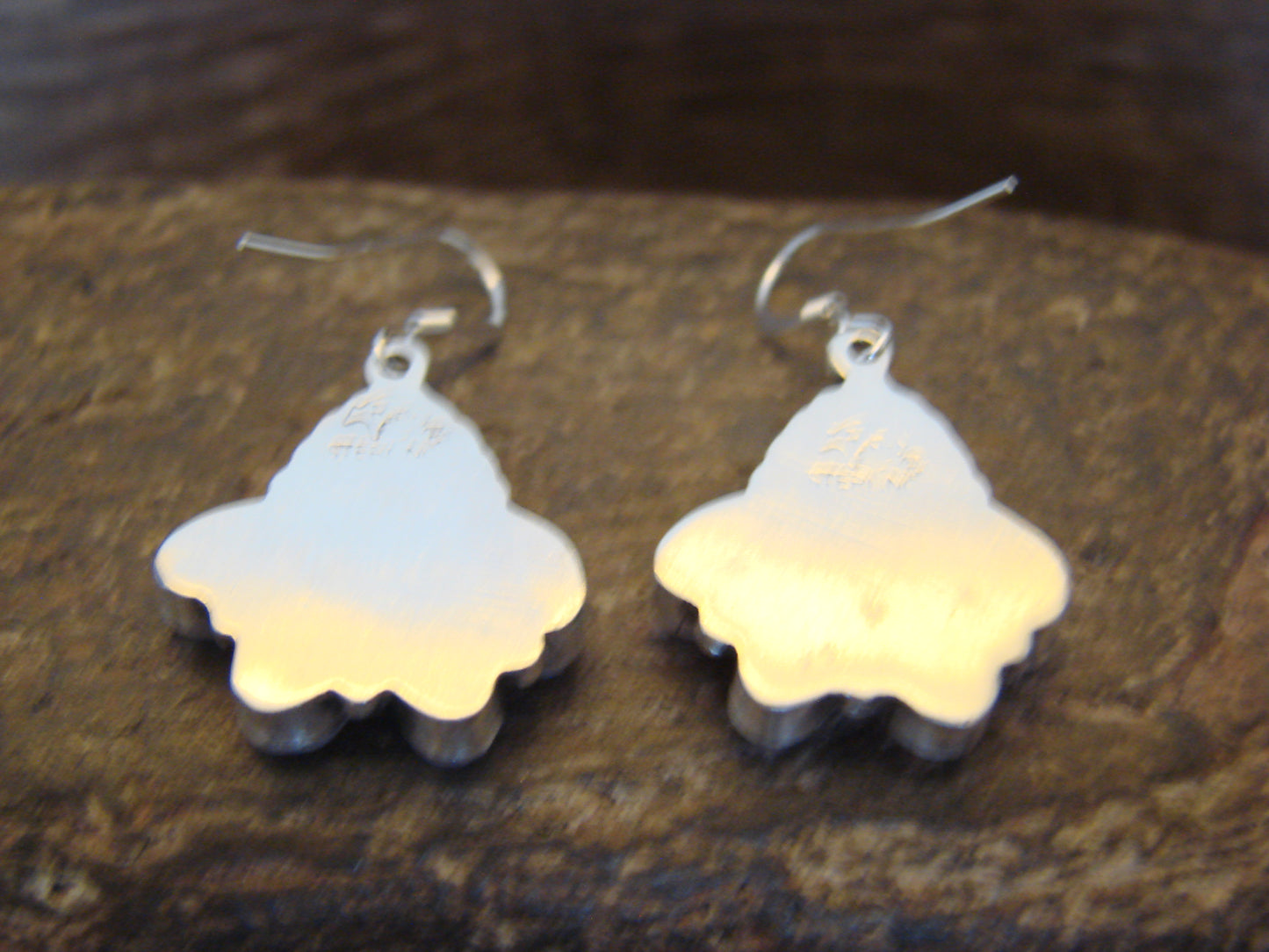 Native American Sterling Silver & Pink Conch Shell Dangle Earrings - Shorty