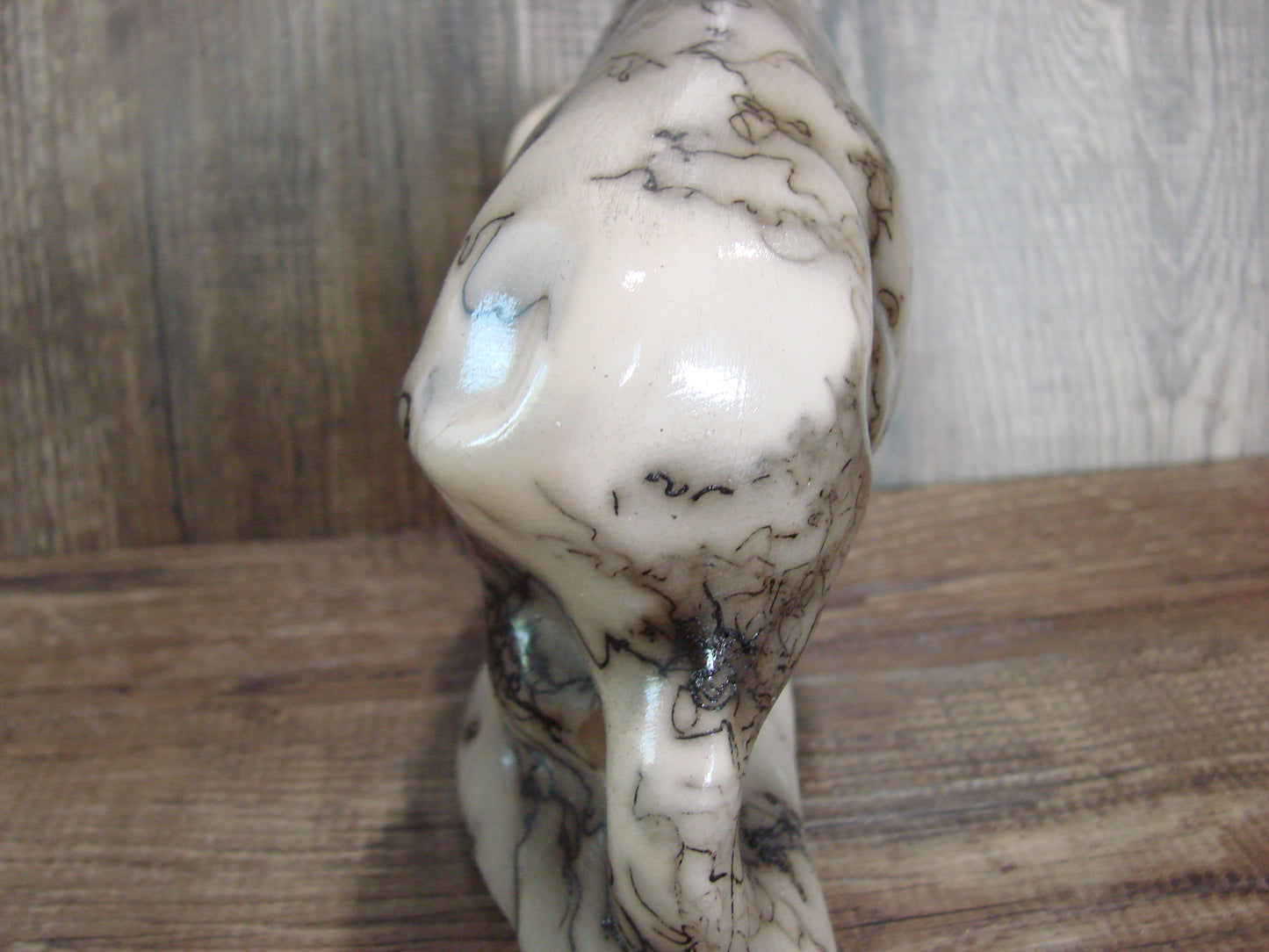 Navajo Pottery Horse Hair Buffalo Sculpture by Vail