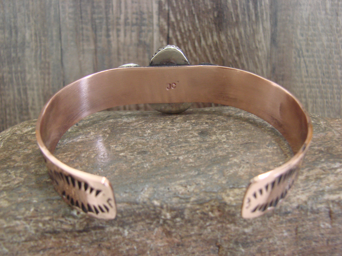 Native American Copper & Turquoise Bracelet by Cleveland