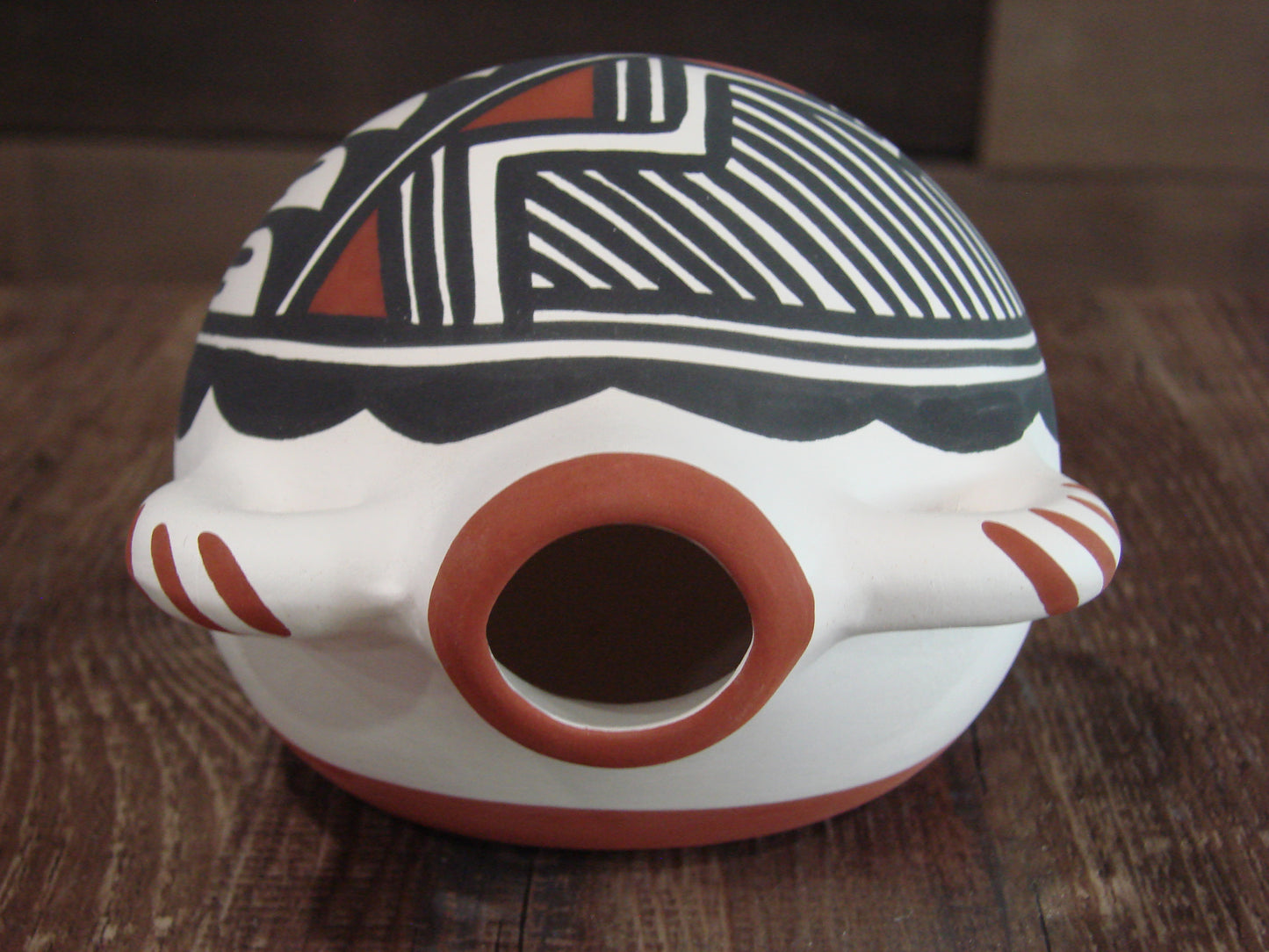 Native American Acoma Fine Line Hand Painted Pottery - Aragon