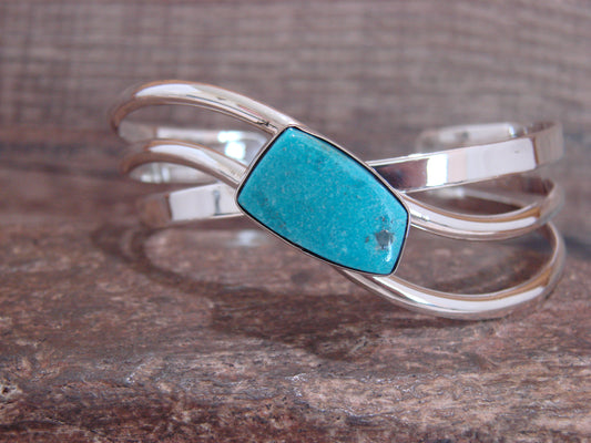 Native American Sterling Silver & Turquoise Bracelet Signed Yazzie