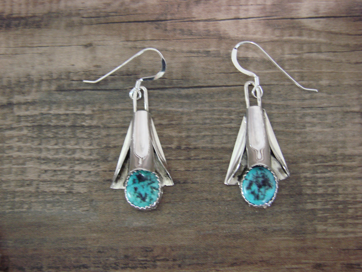 Native American Sterling Silver & Turquoise Squash Blossom Set by Yazzie