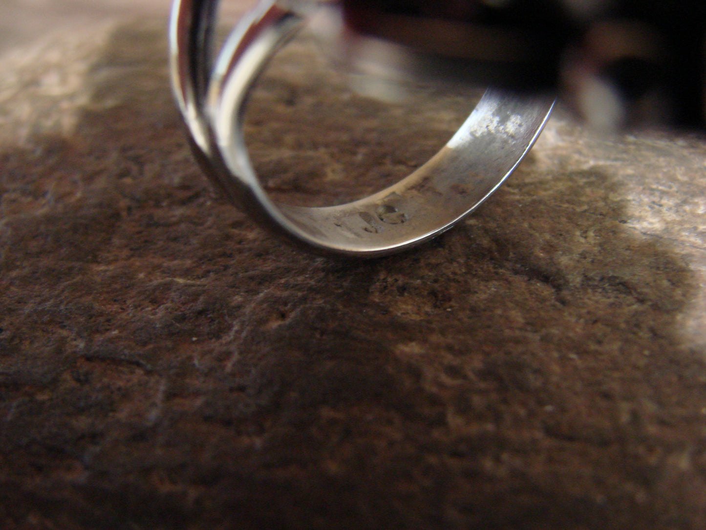 Native American Nickel Silver & Turquoise Ring by Cleveland - Size 10