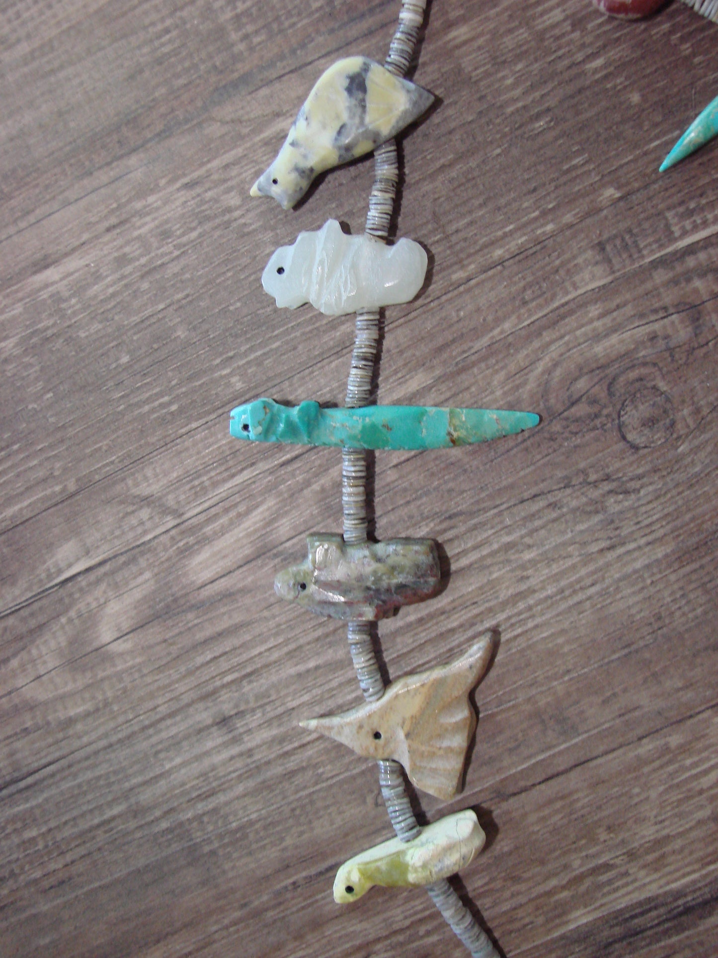 Hand Carved 28" Multi Stone Fetish Necklace by Matt Mitchell