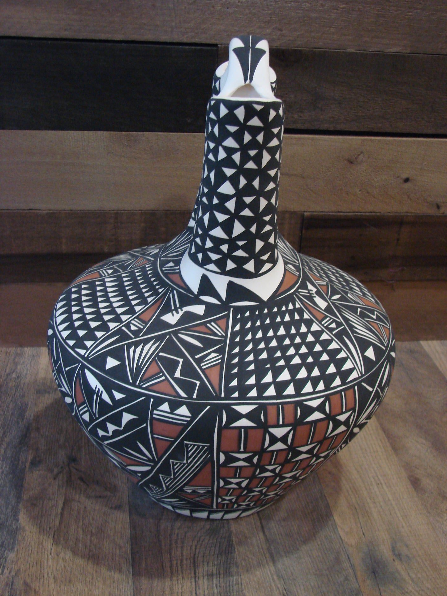 Large Native American Hand Painted Wedding Vase Pottery by Concho