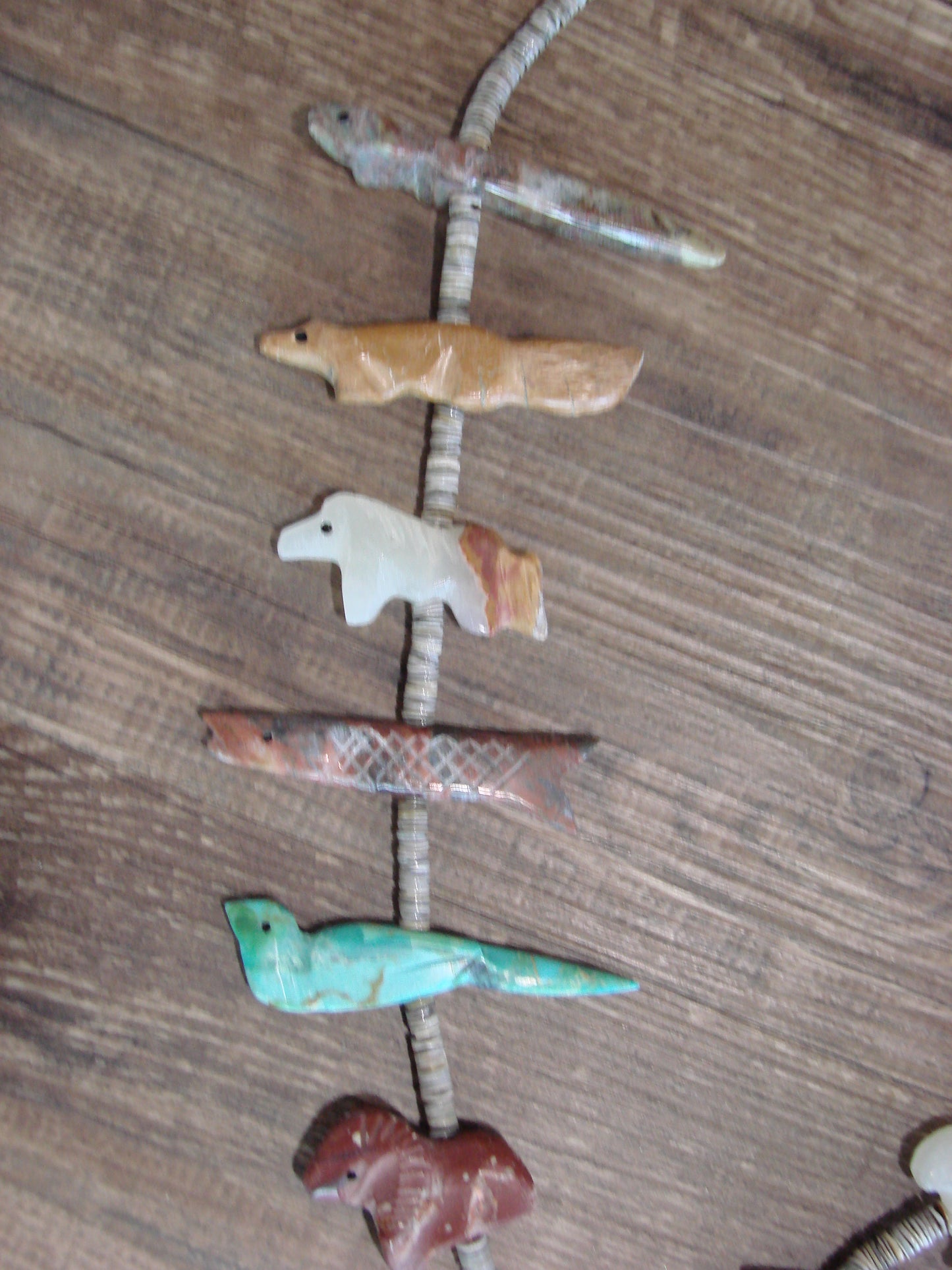 Hand Carved 28" Multi Stone Fetish Necklace by Matt Mitchell