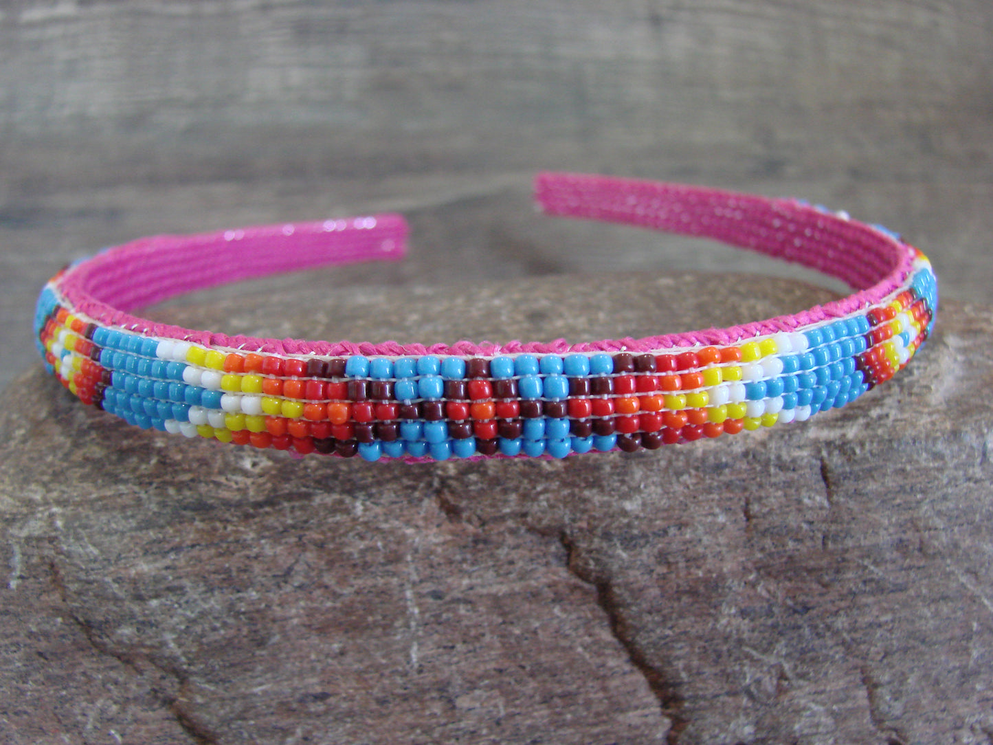 Navajo Indian Hand Beaded 3/8" Head Band by Cleveland