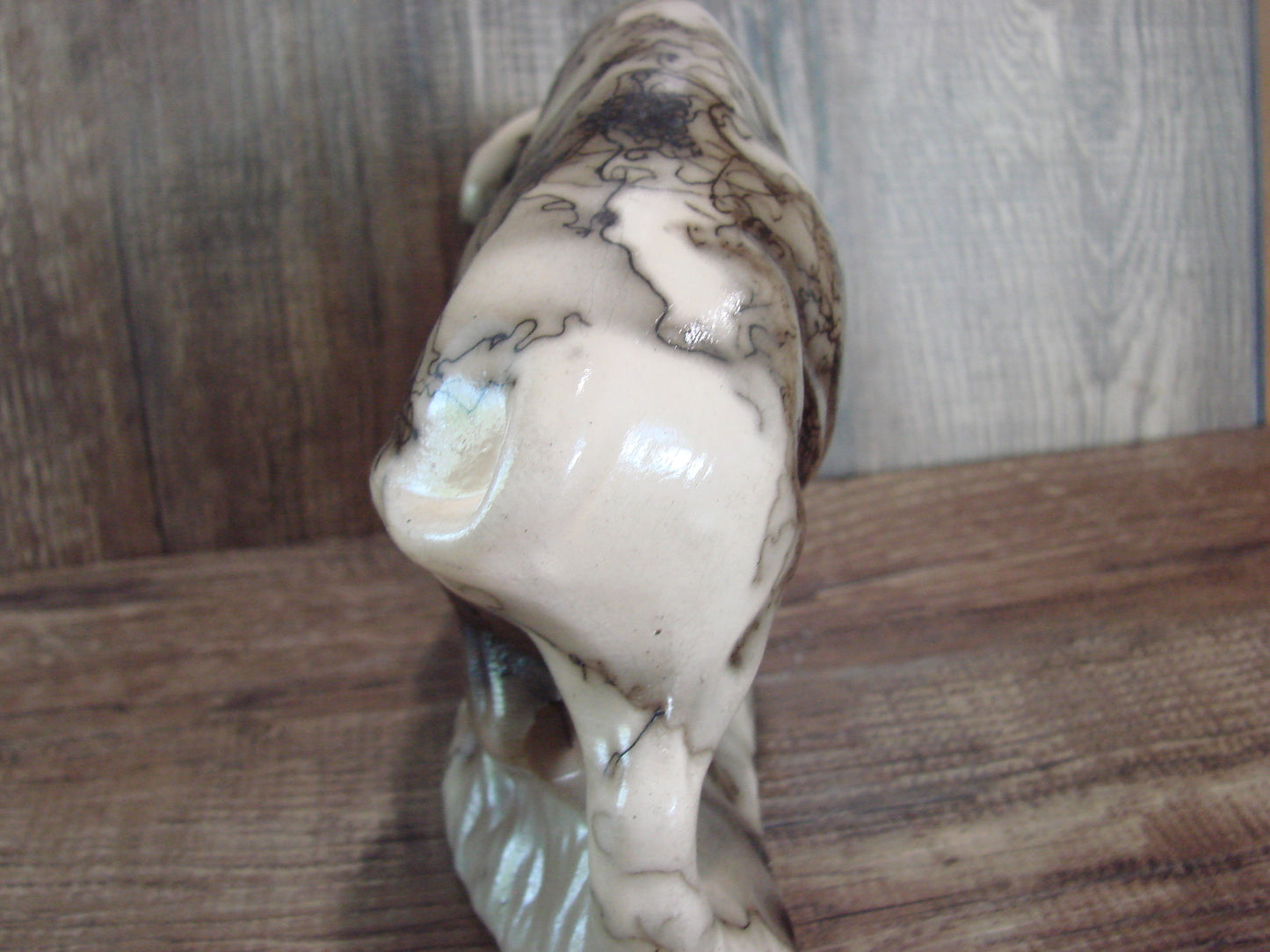 Navajo Pottery Horse Hair Buffalo Sculpture by Vail
