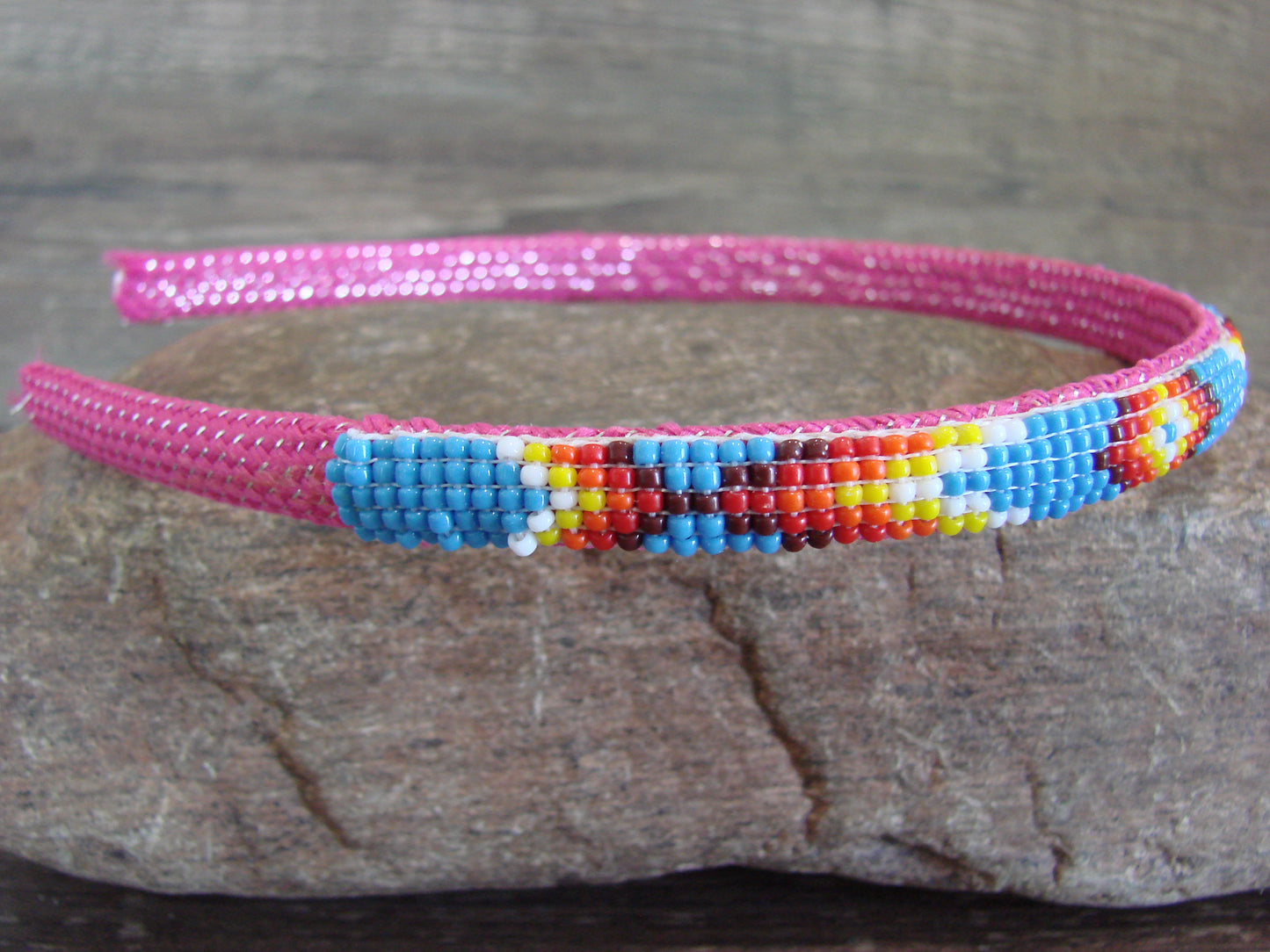 Navajo Indian Hand Beaded 3/8" Head Band by Cleveland