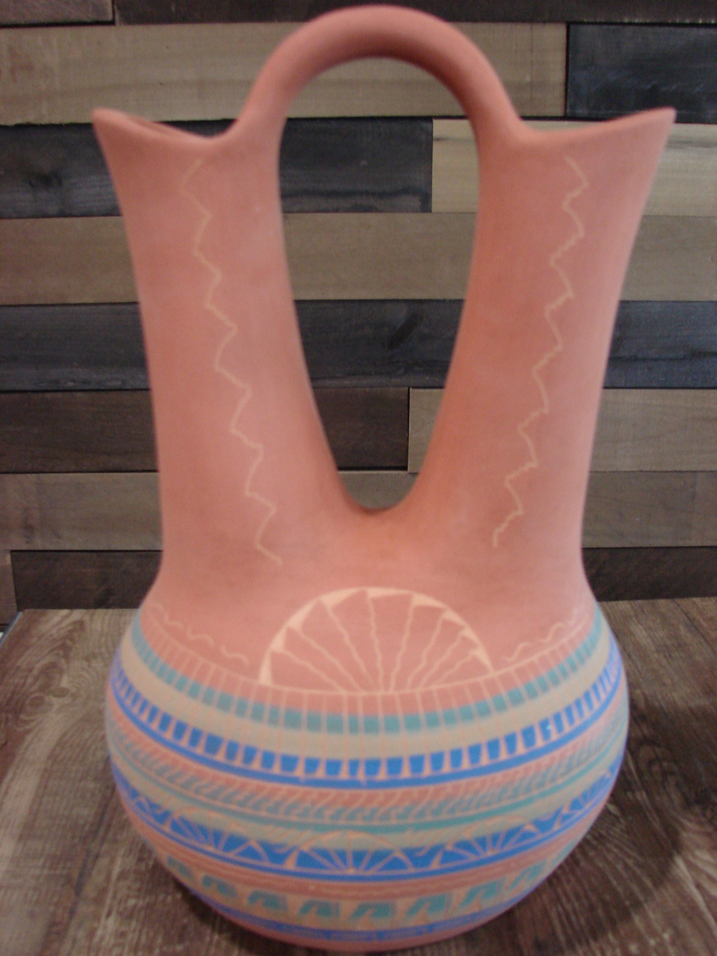 Native American Hand Etched & Hand Painted Wedding Vase - Gilmore