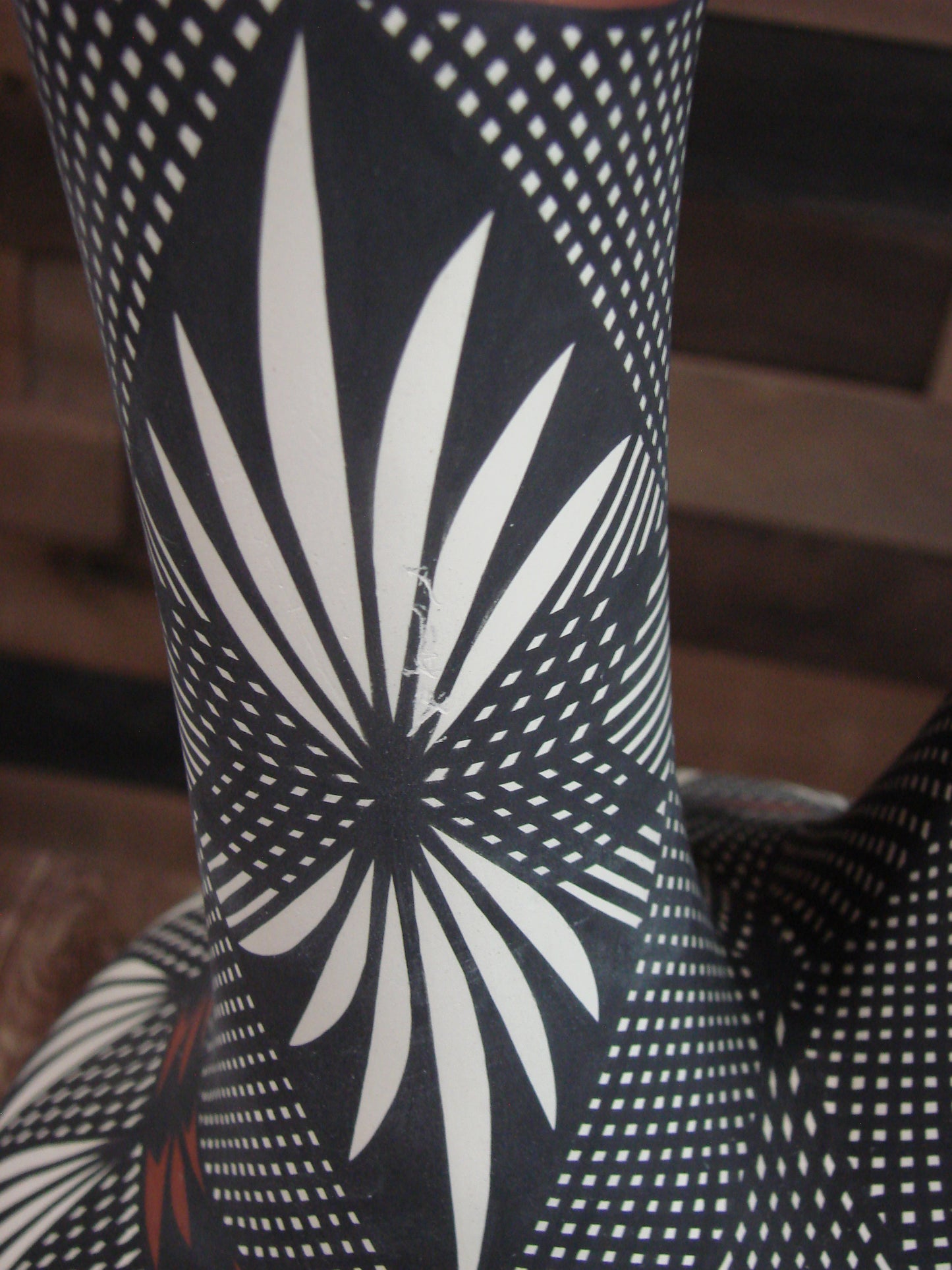 Native American Acoma Pueblo Fine Line Hand Painted Wedding Vase by Vallo
