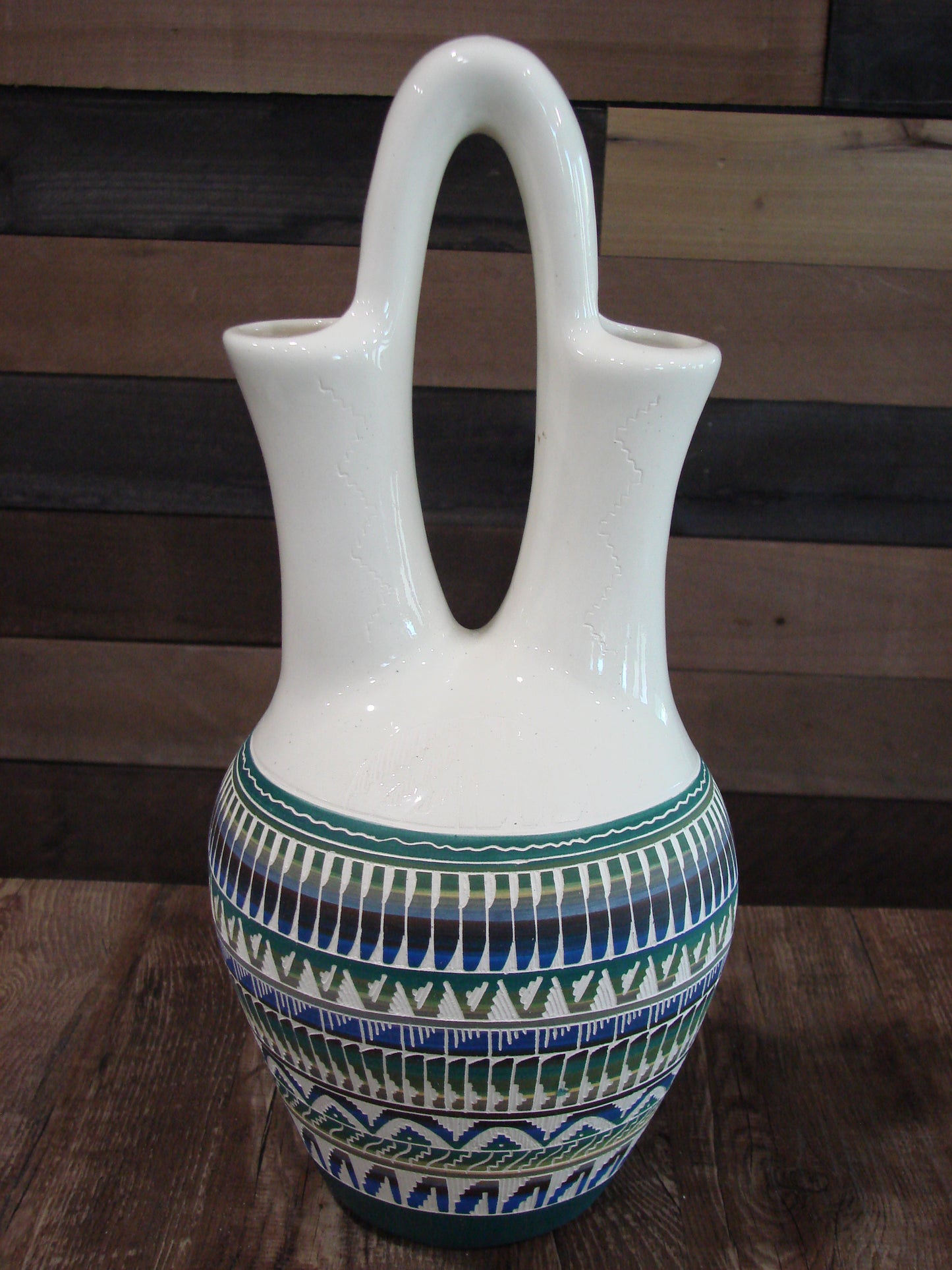 Native American Hand Etched & Hand Painted Wedding Vase - Gilmore