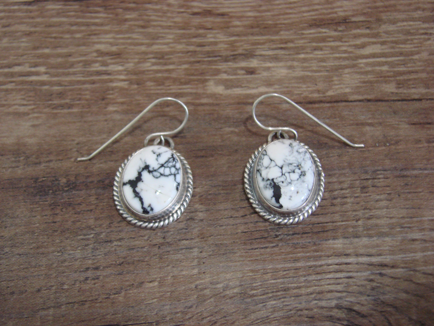 Native American Sterling Silver & White Buffalo Turquoise Squash Blossom Set by Francisco