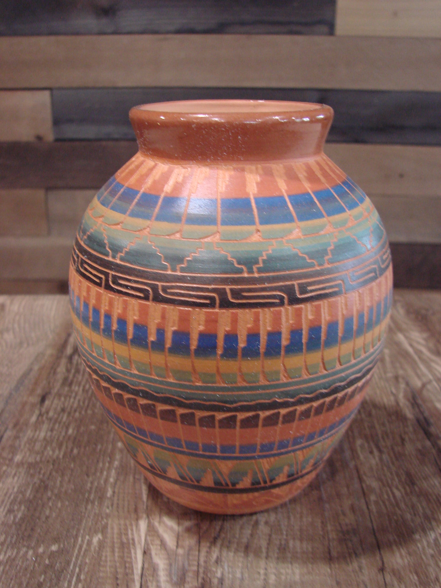 Native American Hand Etched & Hand Painted Pottery - Gilmore