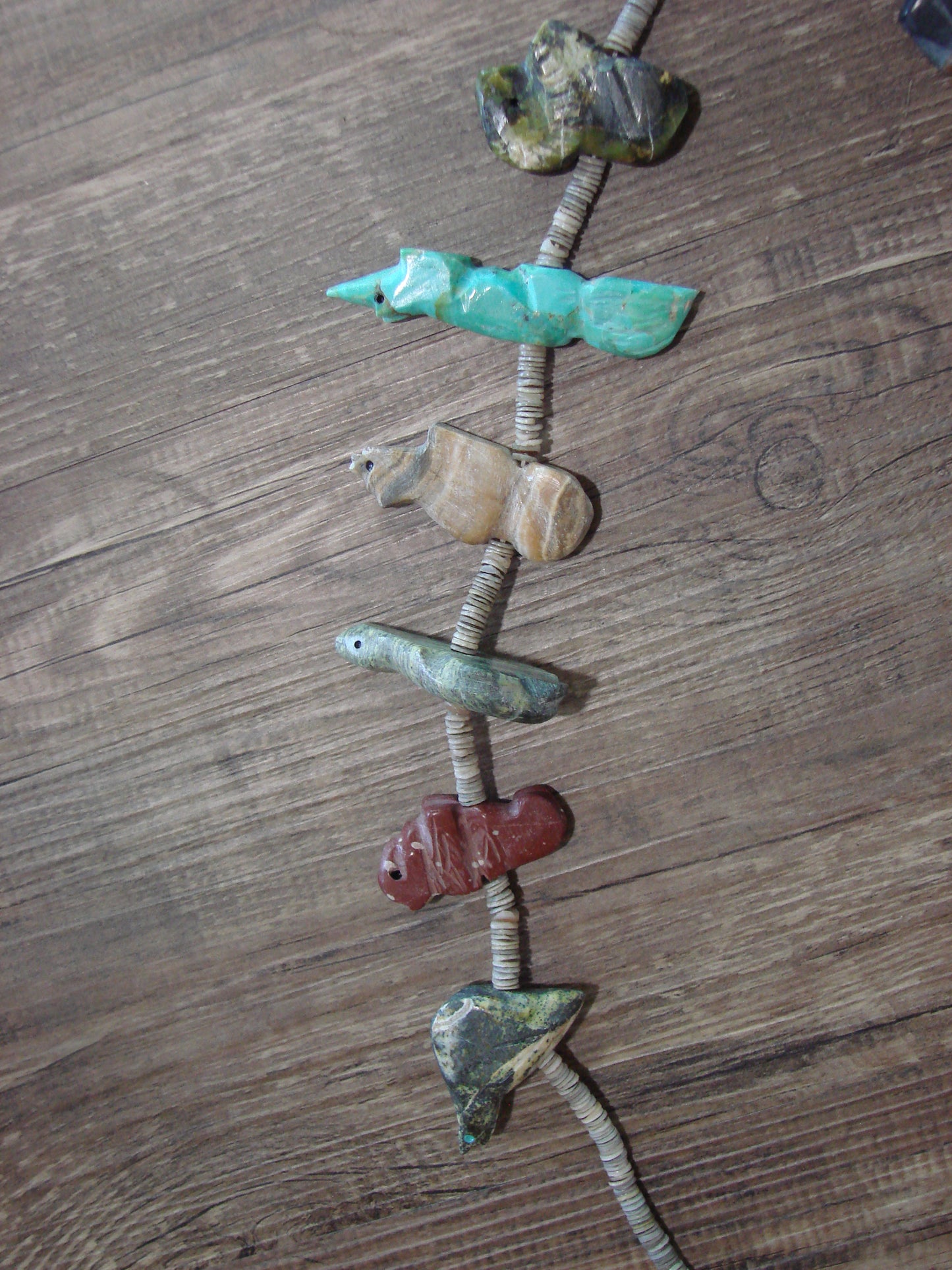 Hand Carved 28" Multi Stone Fetish Necklace by Matt Mitchell