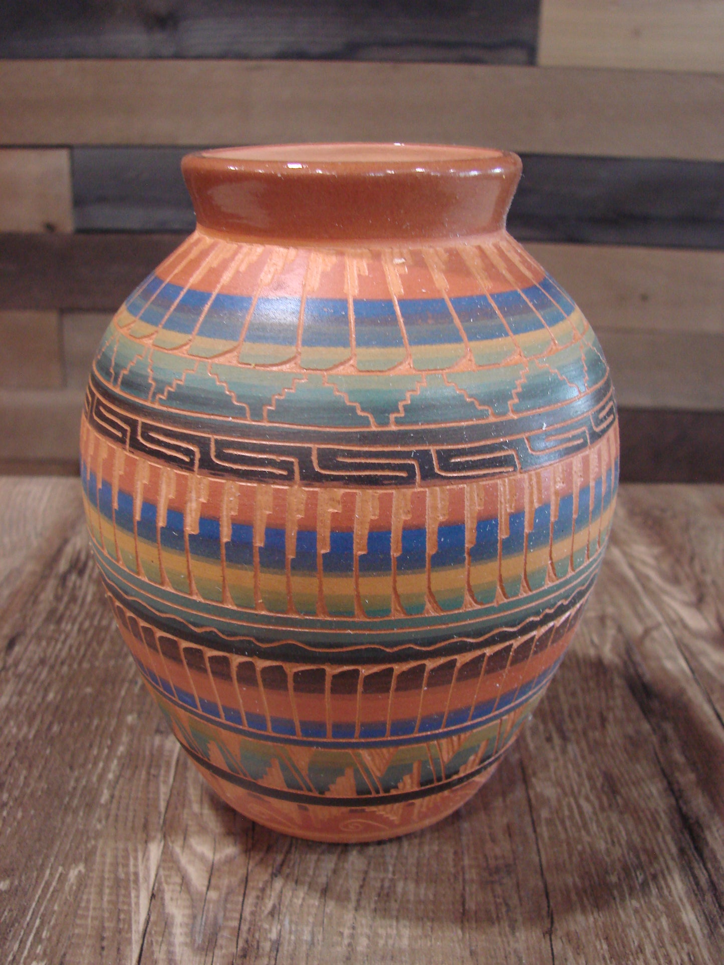 Native American Hand Etched & Hand Painted Pottery - Gilmore
