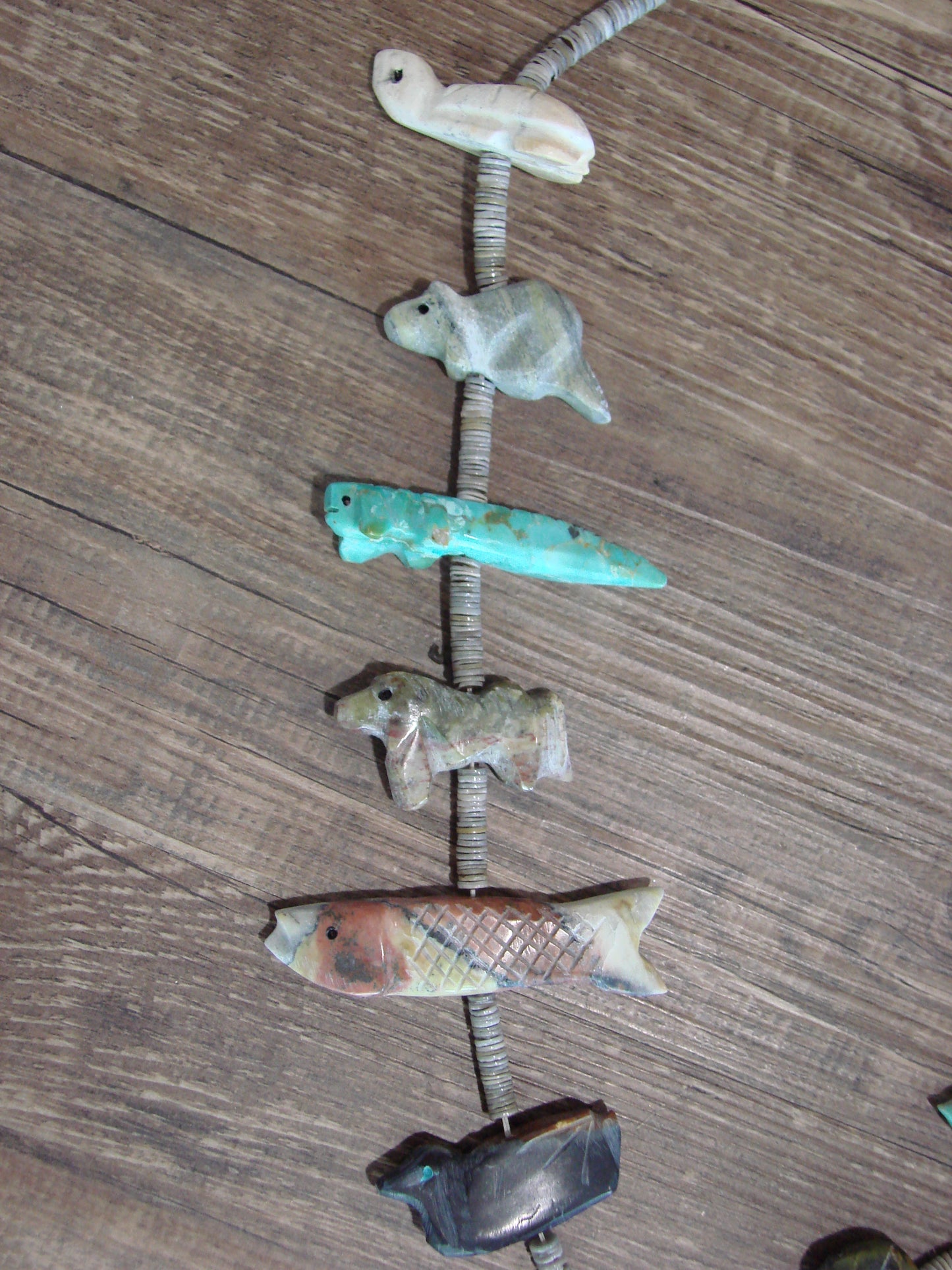 Hand Carved 28" Multi Stone Fetish Necklace by Matt Mitchell