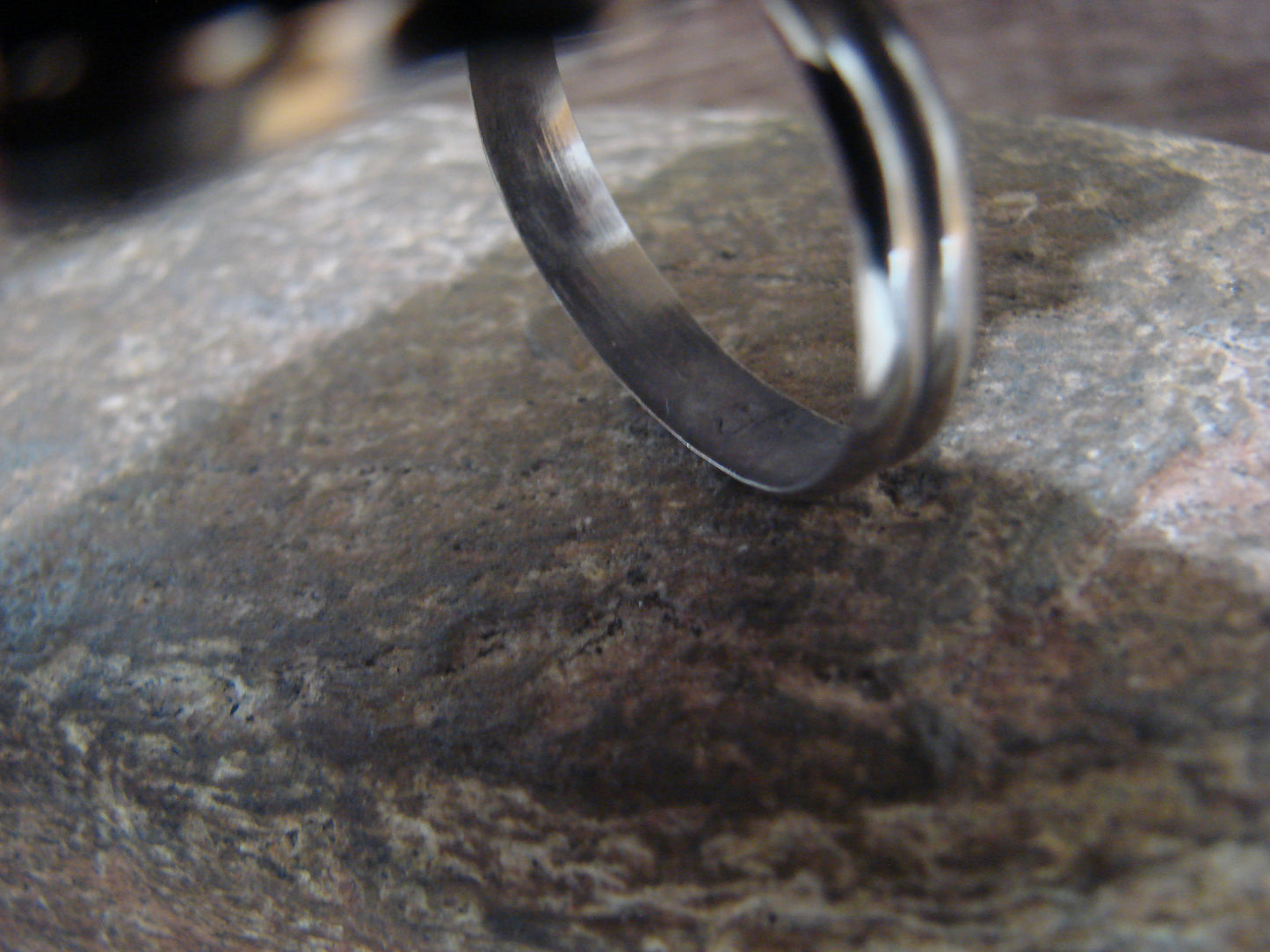 Native American Nickel Silver & Turquoise Adjustable Ring by Cleveland - Size 8 - 10