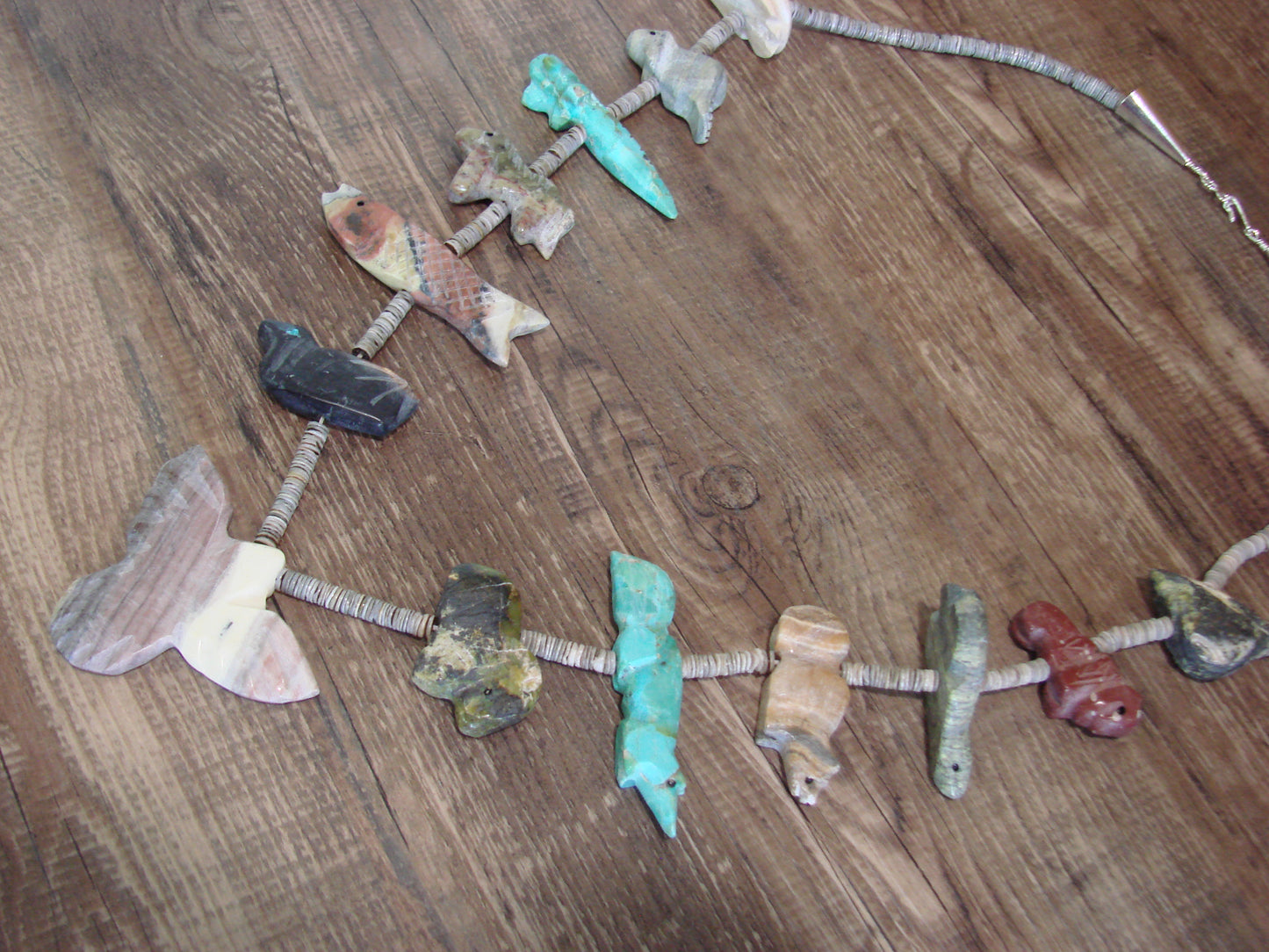 Hand Carved 28" Multi Stone Fetish Necklace by Matt Mitchell