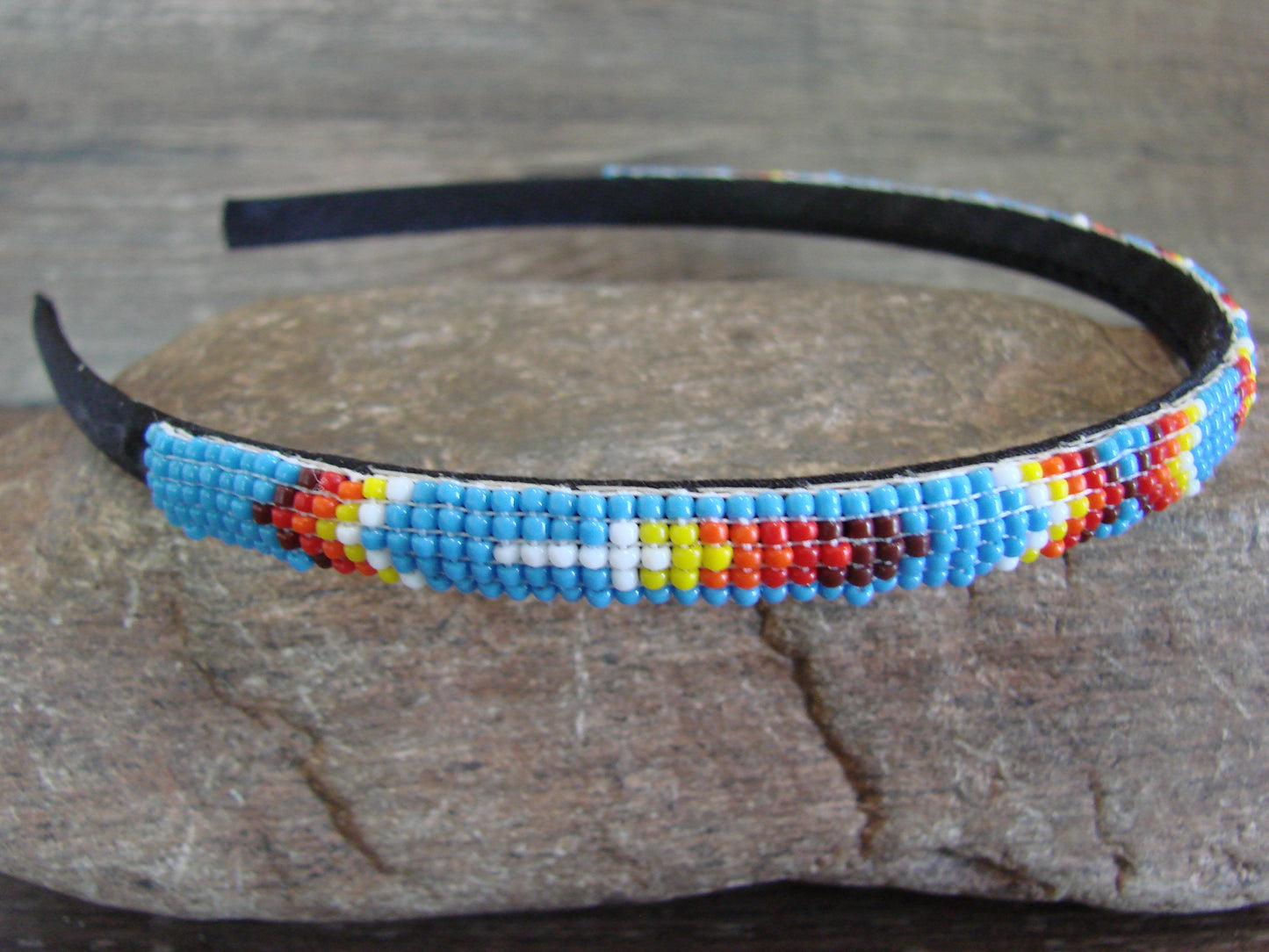 Navajo Indian Hand Beaded 3/8" Head Band by Cleveland