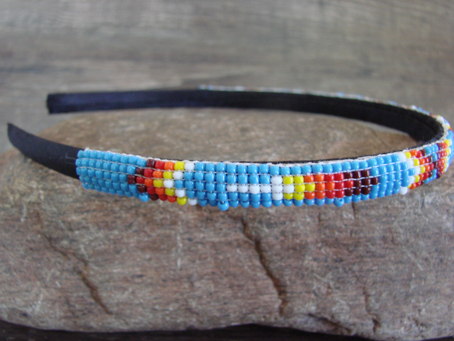 Navajo Indian Hand Beaded 3/8" Head Band by Cleveland