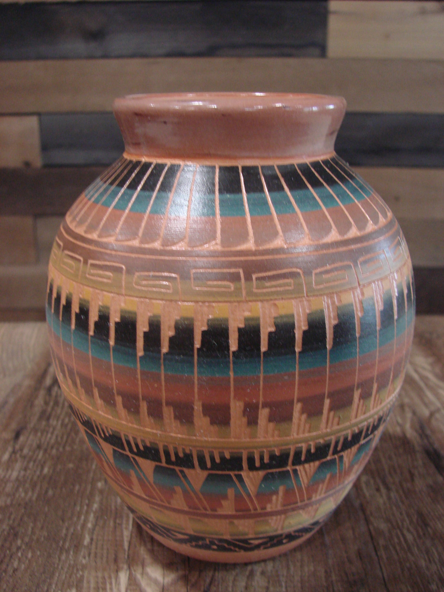 Native American Hand Etched & Hand Painted Pottery - Gilmore
