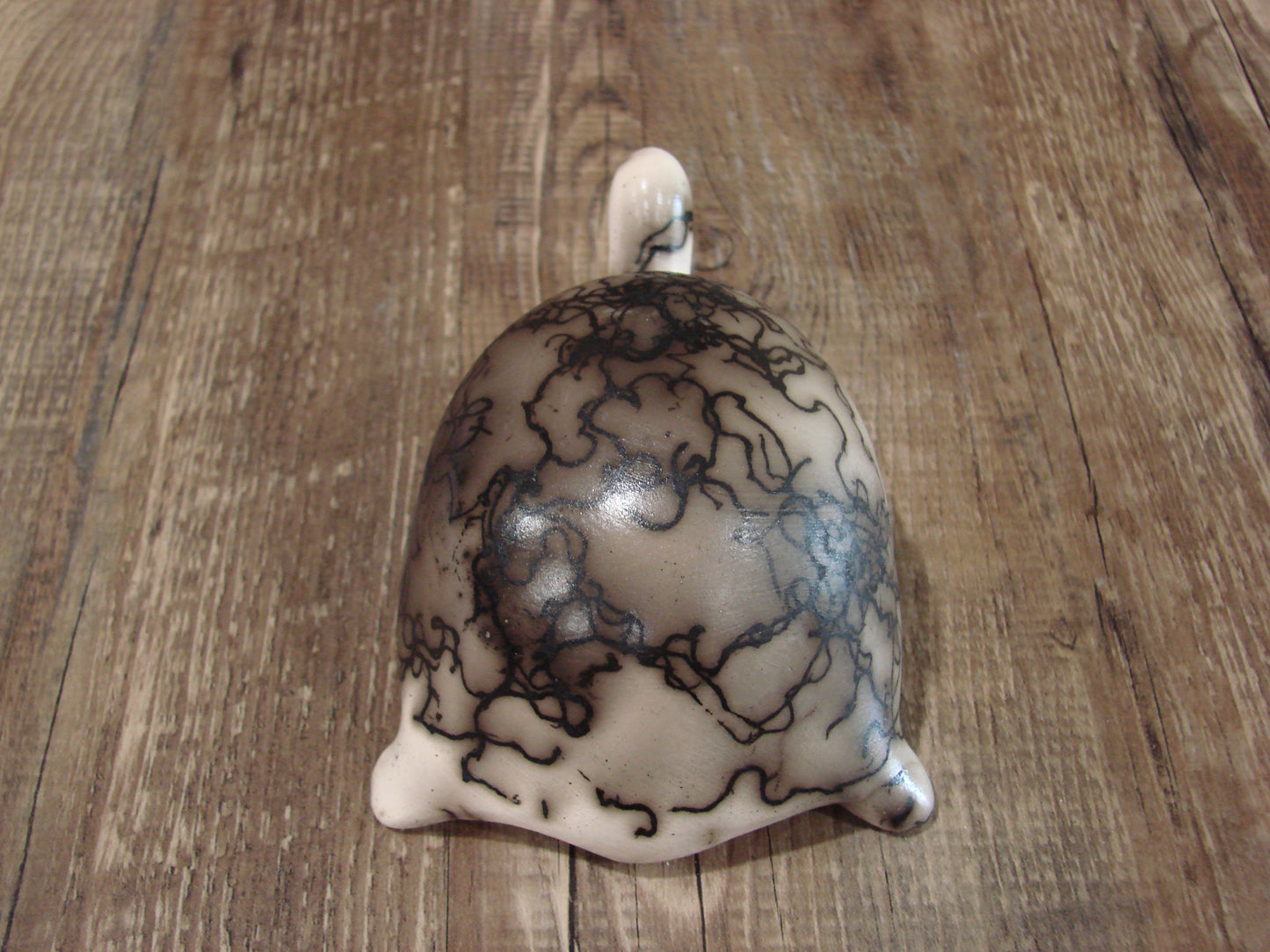 Small Native American Horse Hair Turtle Pottery Sculpture by Vail