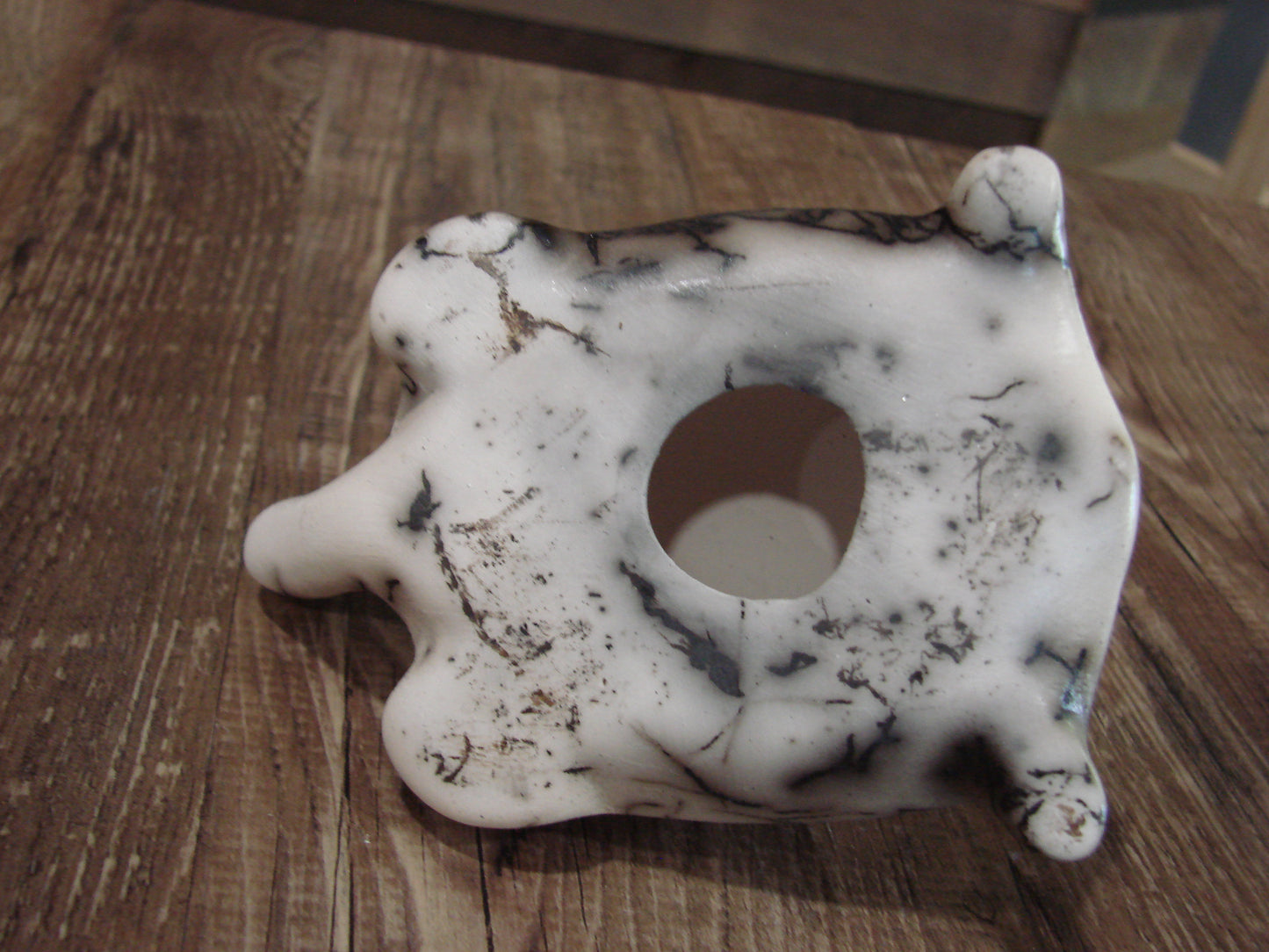 Small Native American Horse Hair Turtle Pottery Sculpture by Vail