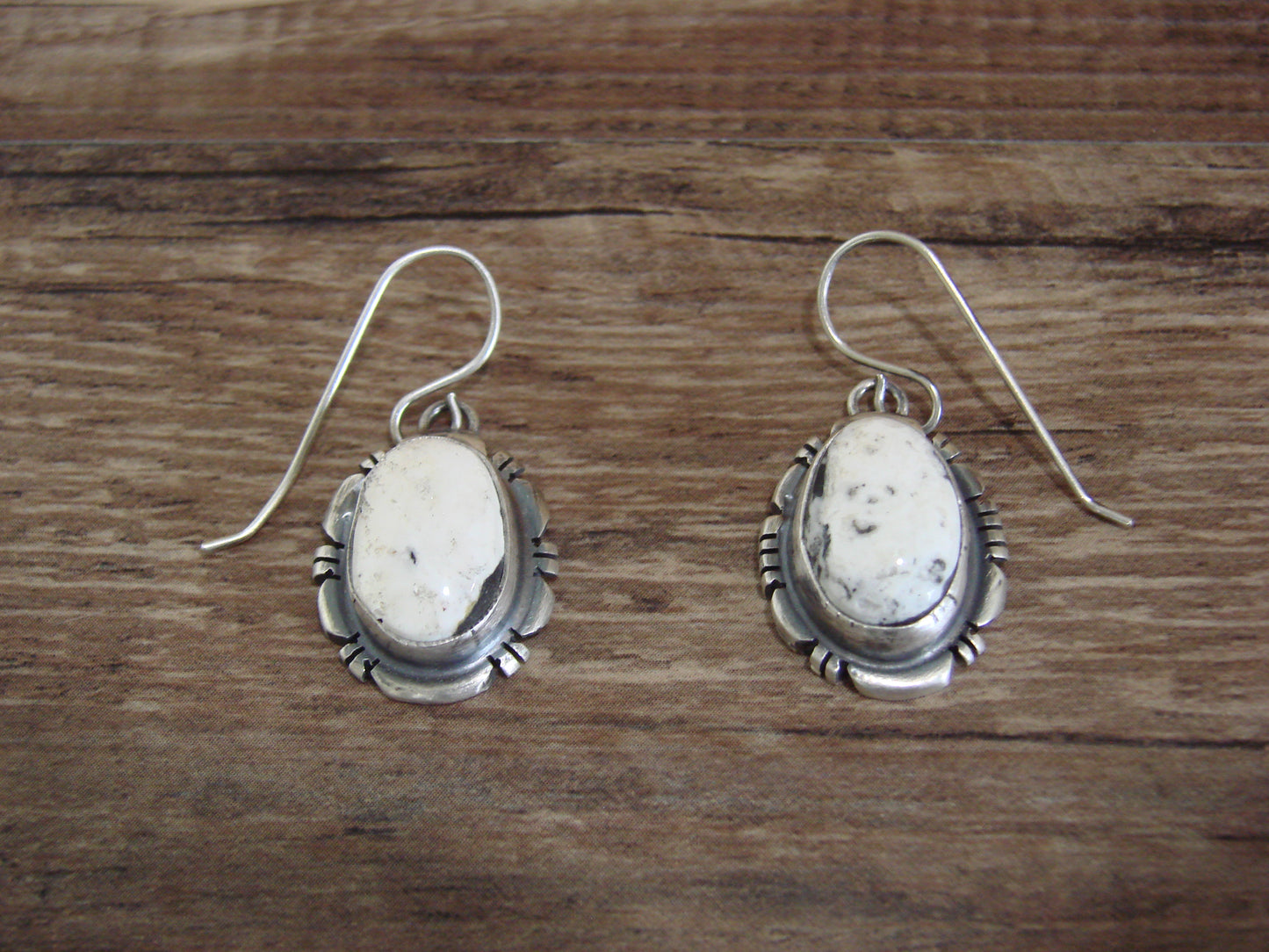 Native American Sterling Silver & White Buffalo Turquoise Squash Blossom Set by Francisco
