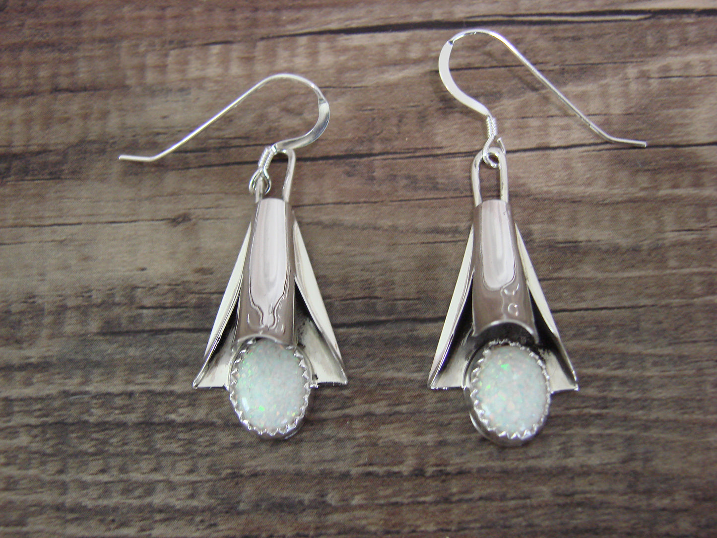 Native American Sterling Silver & Opal Squash Blossom Set by Yazzie