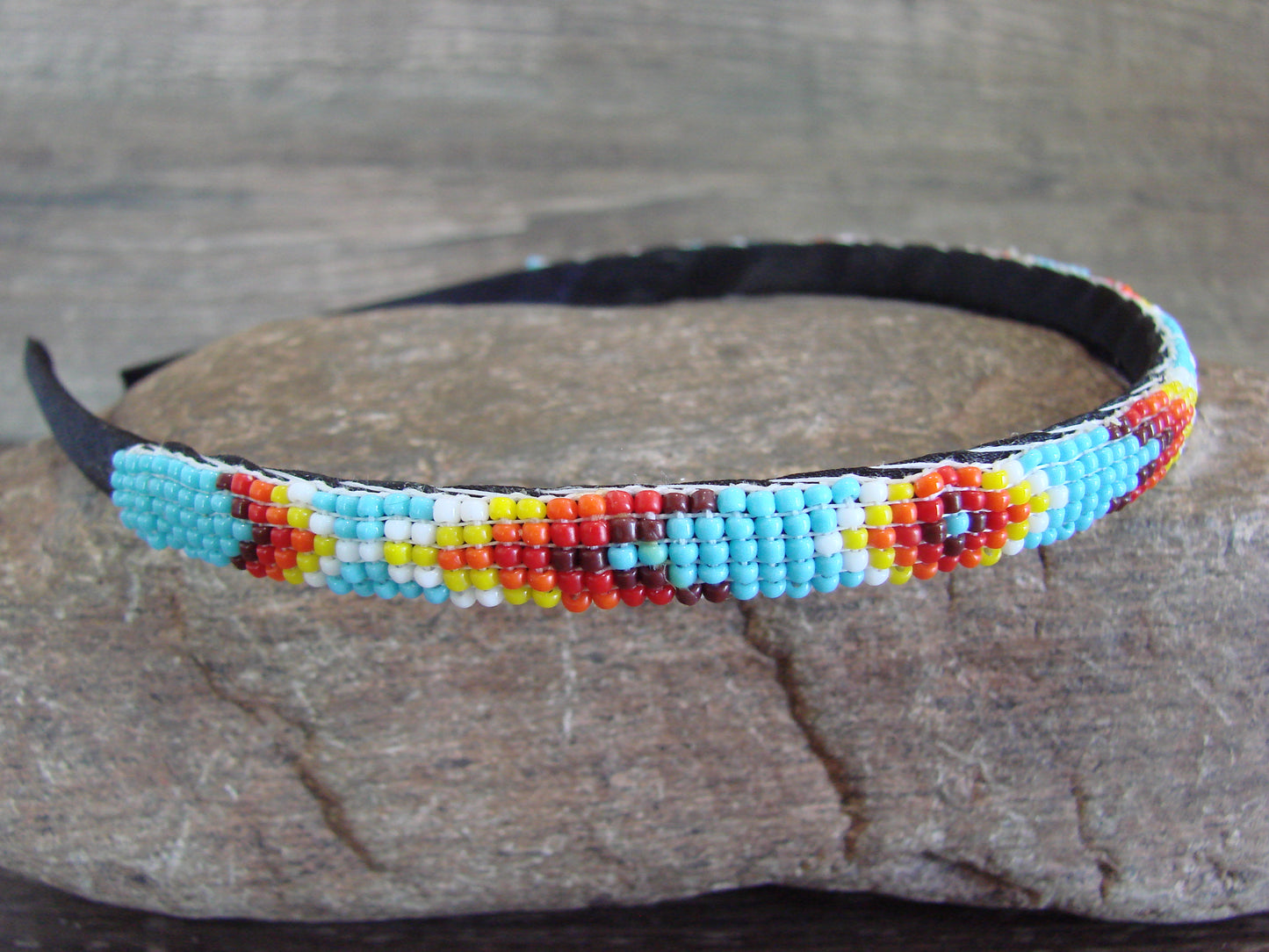 Navajo Indian Hand Beaded 3/8" Head Band by Cleveland