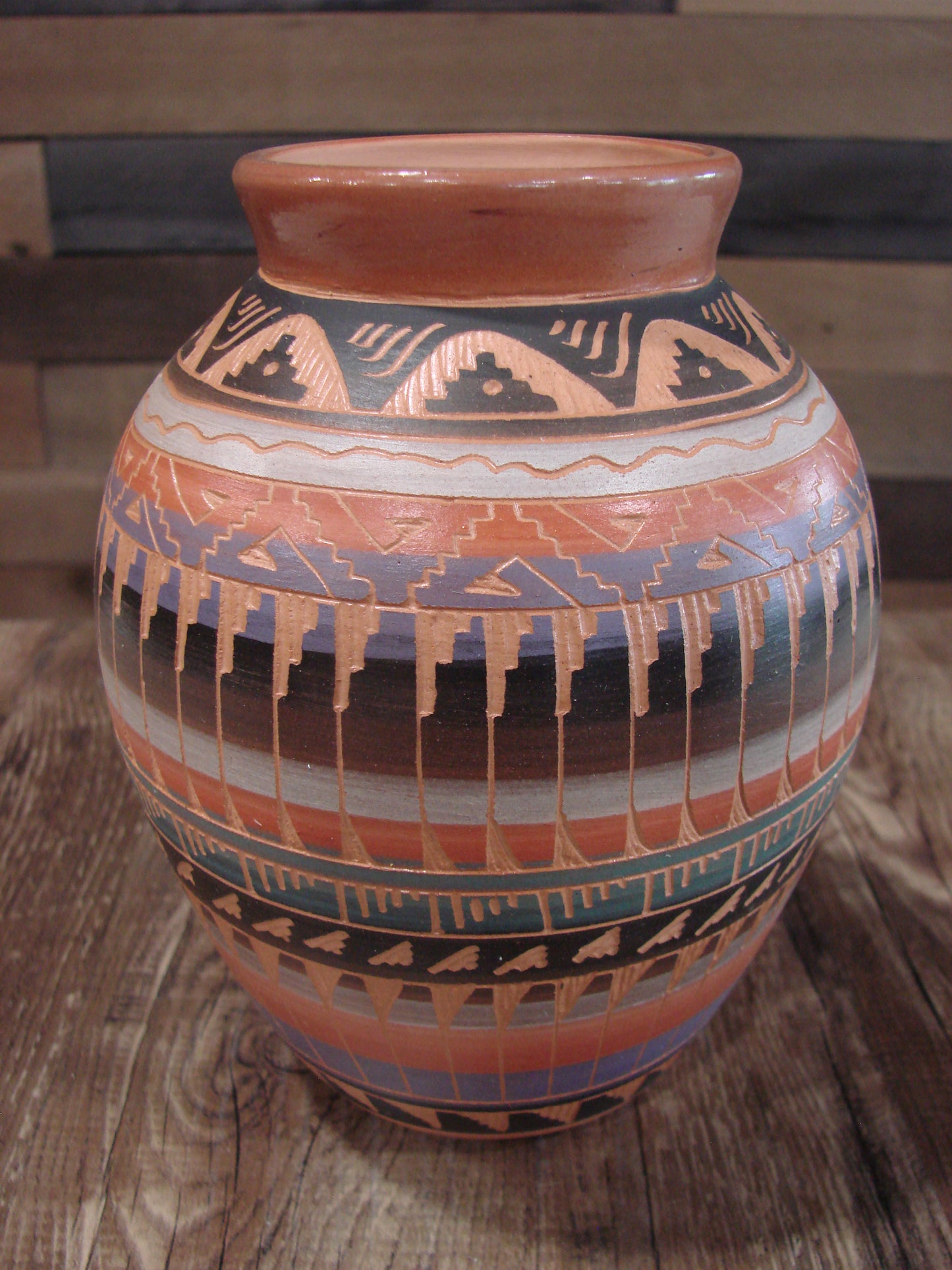 Native American Hand Etched & Hand Painted Pottery - Gilmore