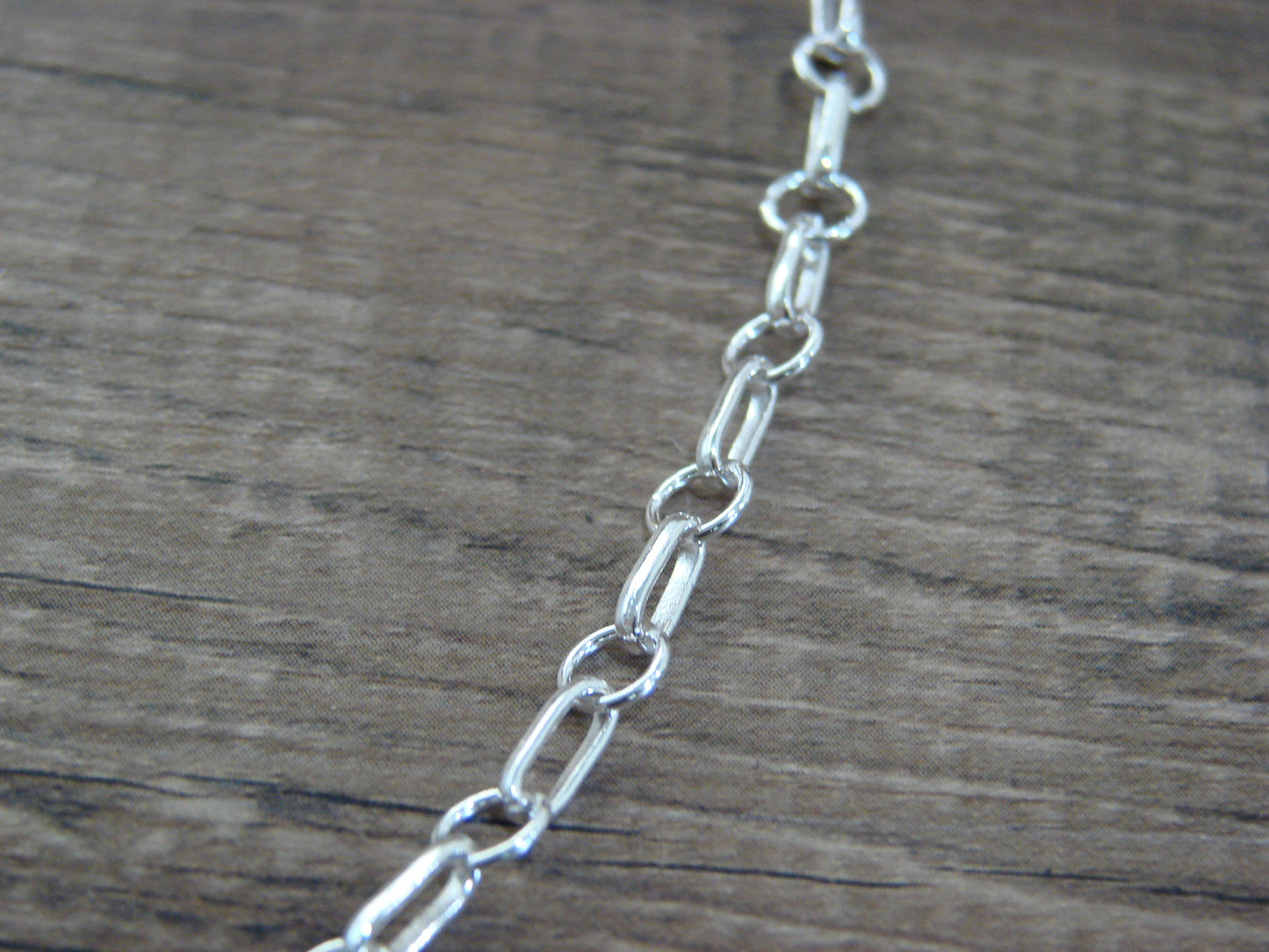 Native American 25" Sterling Silver & Turquoise Link Necklace by Belin
