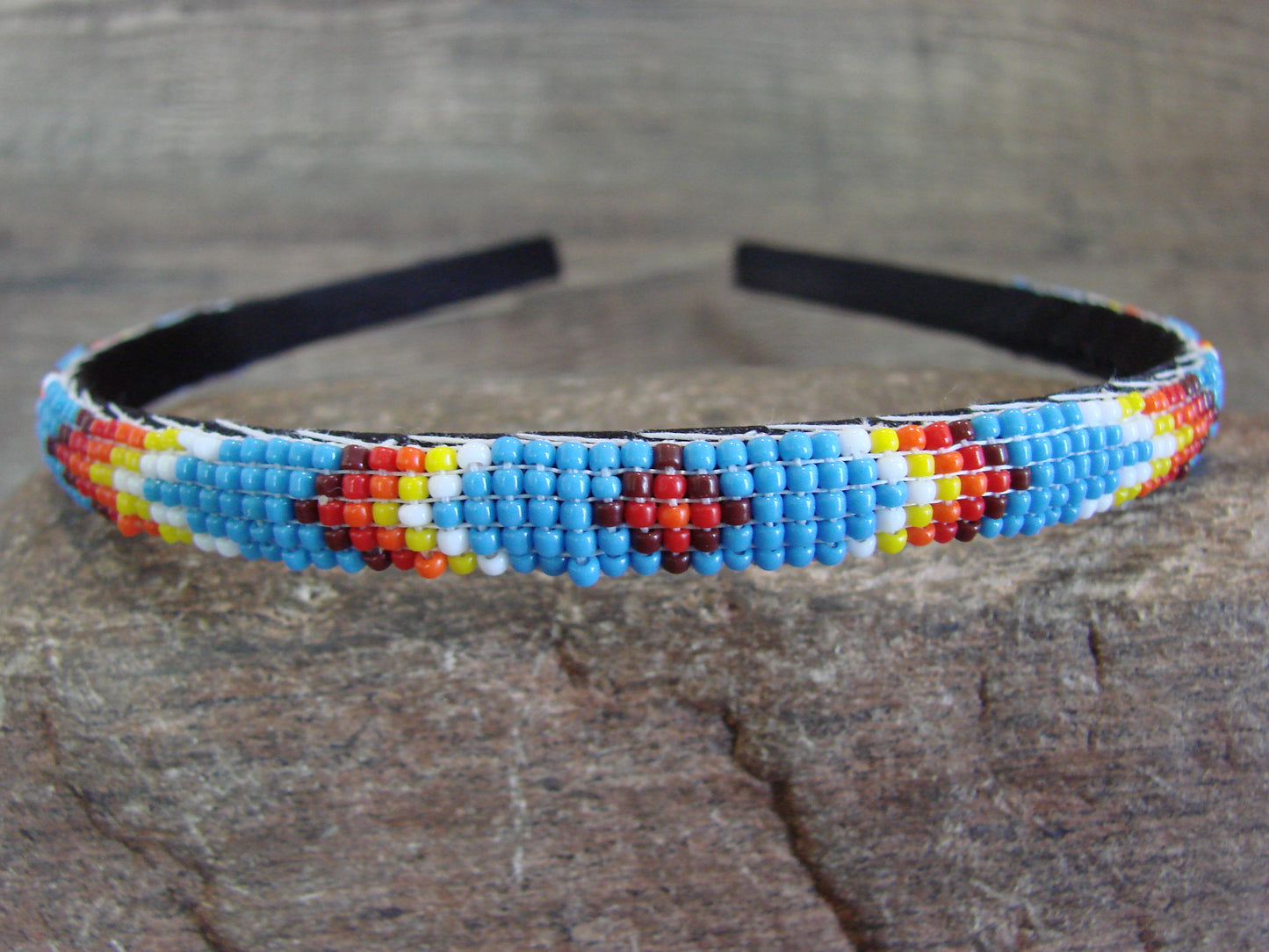 Navajo Indian Hand Beaded 3/8" Head Band by Cleveland