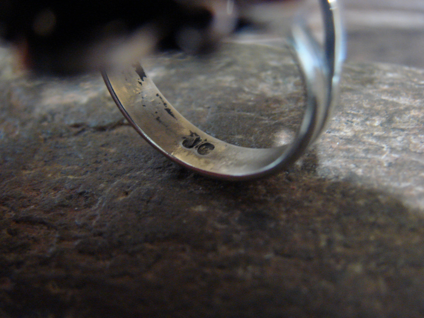 Native American Nickel Silver & Turquoise Ring by Cleveland - Size 12