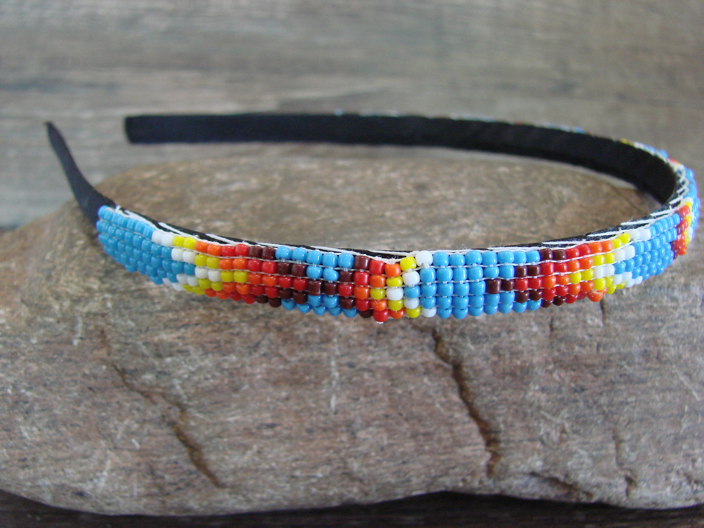 Navajo Indian Hand Beaded 3/8" Head Band by Cleveland