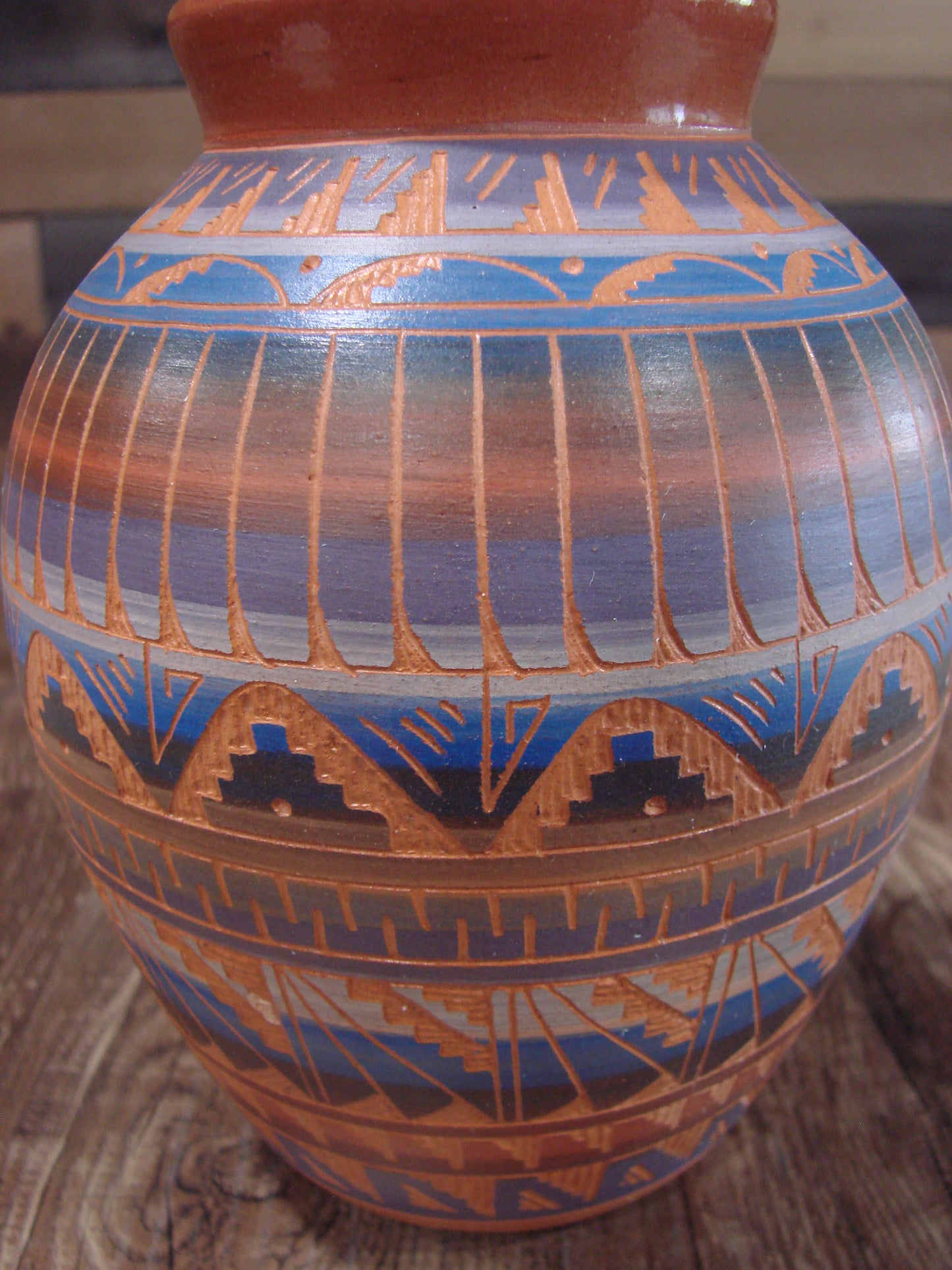 Native American Hand Etched & Hand Painted Pottery - Gilmore