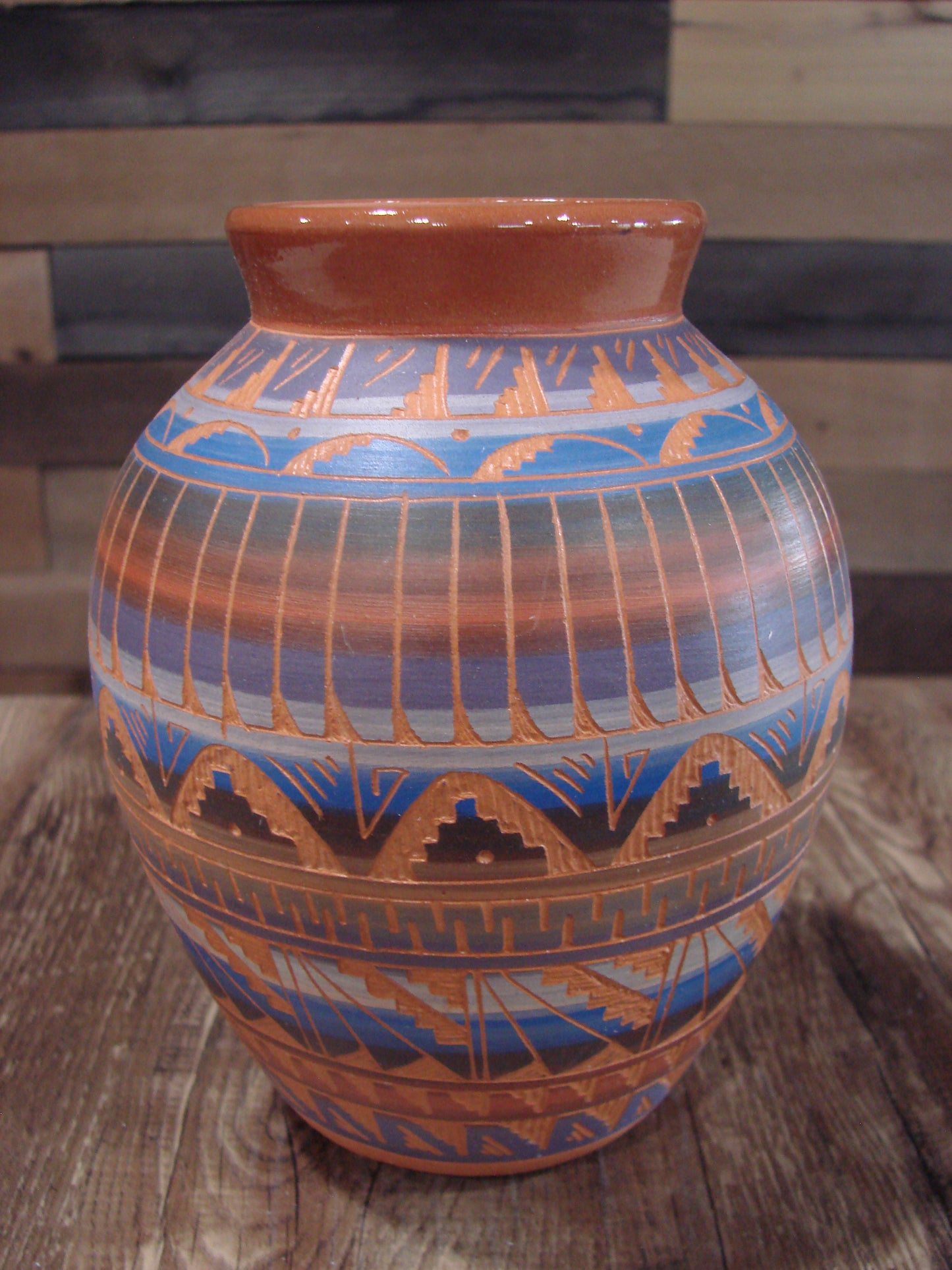 Native American Hand Etched & Hand Painted Pottery - Gilmore