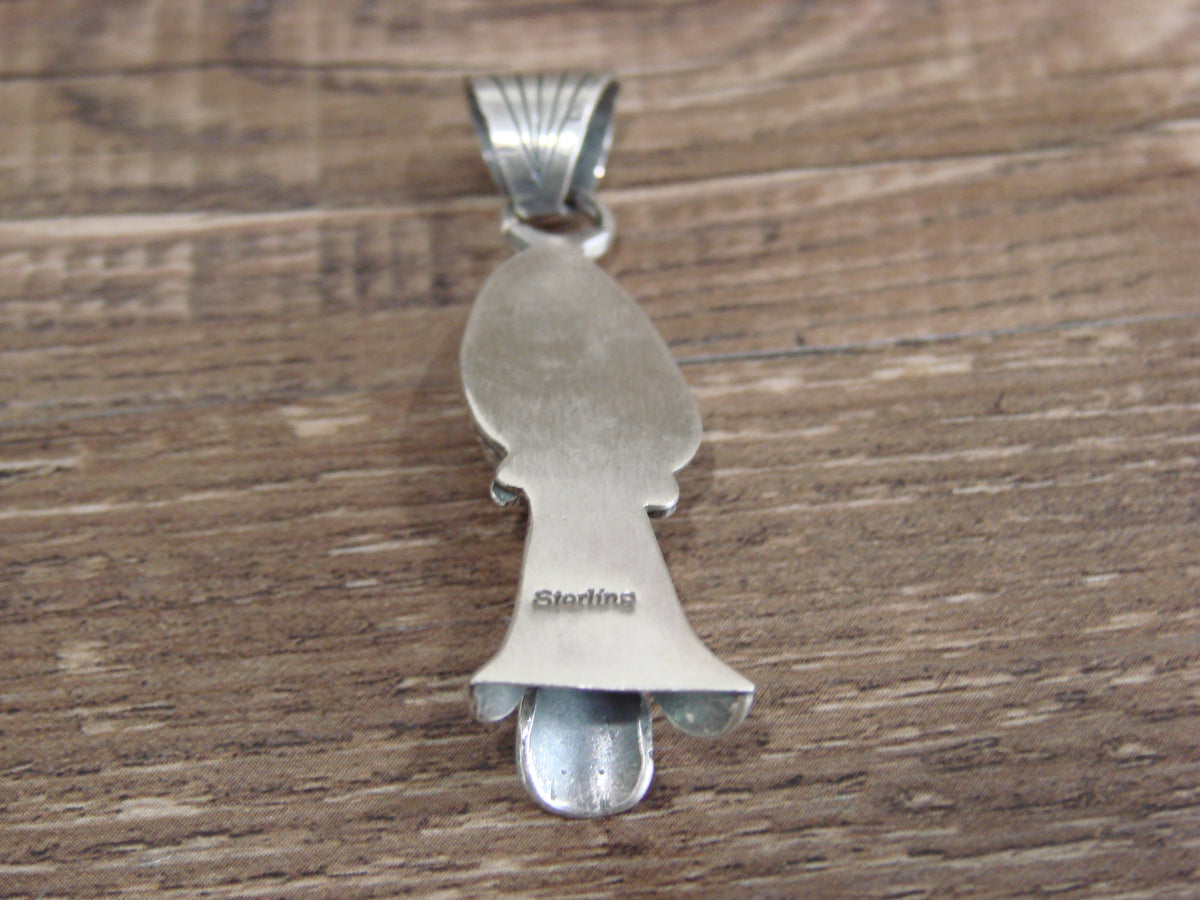 Native American Sterling Silver & Turquoise Squash Blossom Pendant by Betone