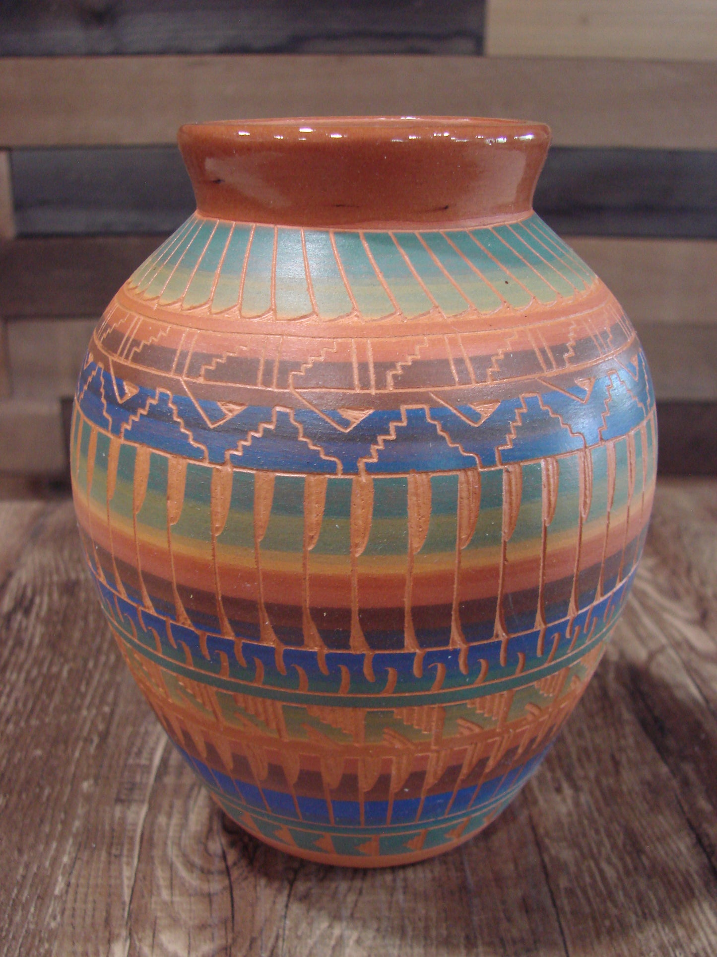 Native American Hand Etched & Hand Painted Pottery - Gilmore