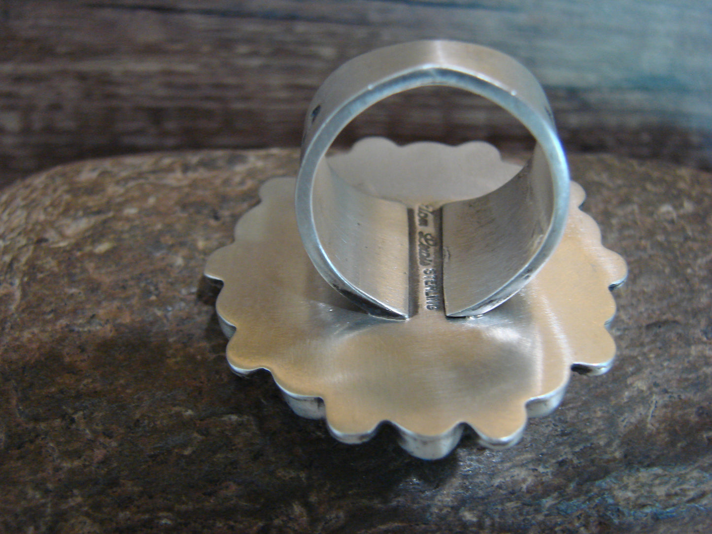 Native American Sterling Silver & Turquoise Cluster Ring - Lewis - Size 10