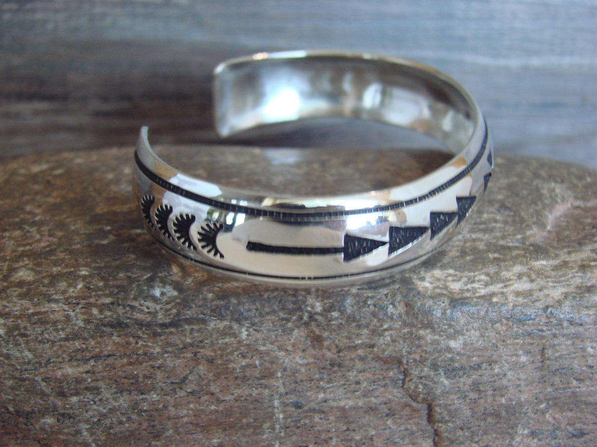 Native American Sterling Silver Petroglyph Bracelet by Singer