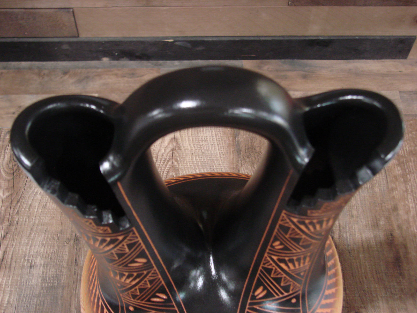 Native American Hand Etched Bear Wedding Vase by Aragon