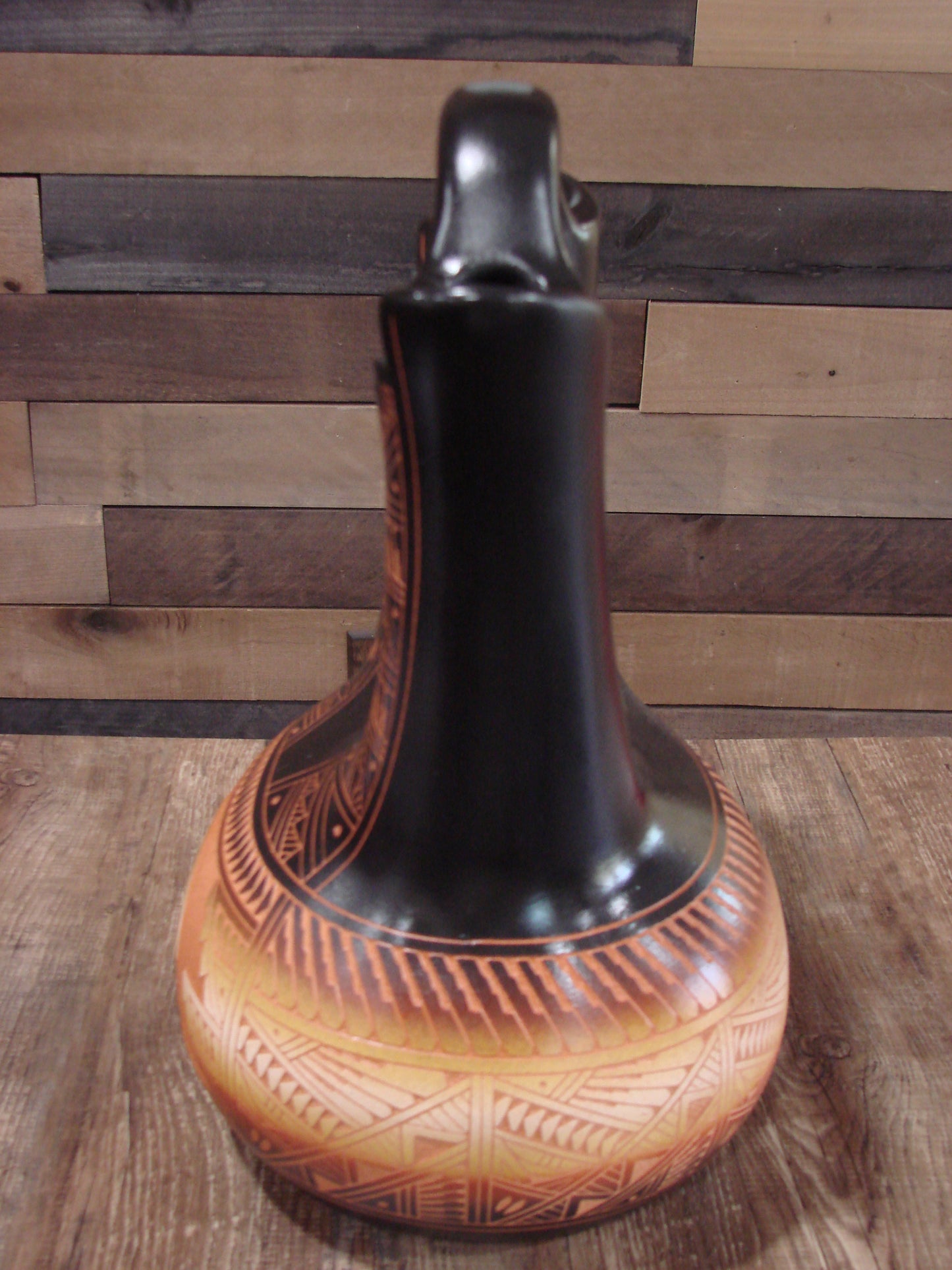 Native American Hand Etched Bear Wedding Vase by Aragon