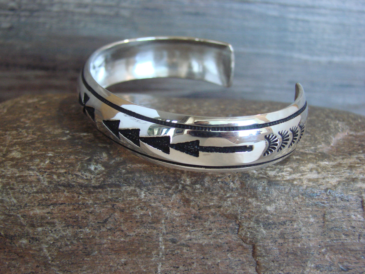 Native American Sterling Silver Petroglyph Bracelet by Singer
