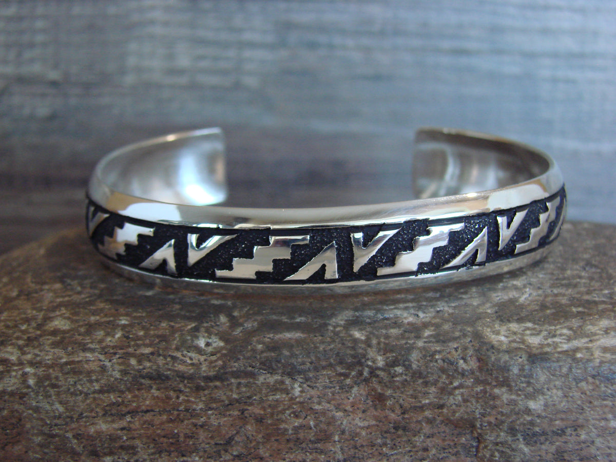 Native American Sterling Silver Petroglyph Bracelet by Singer