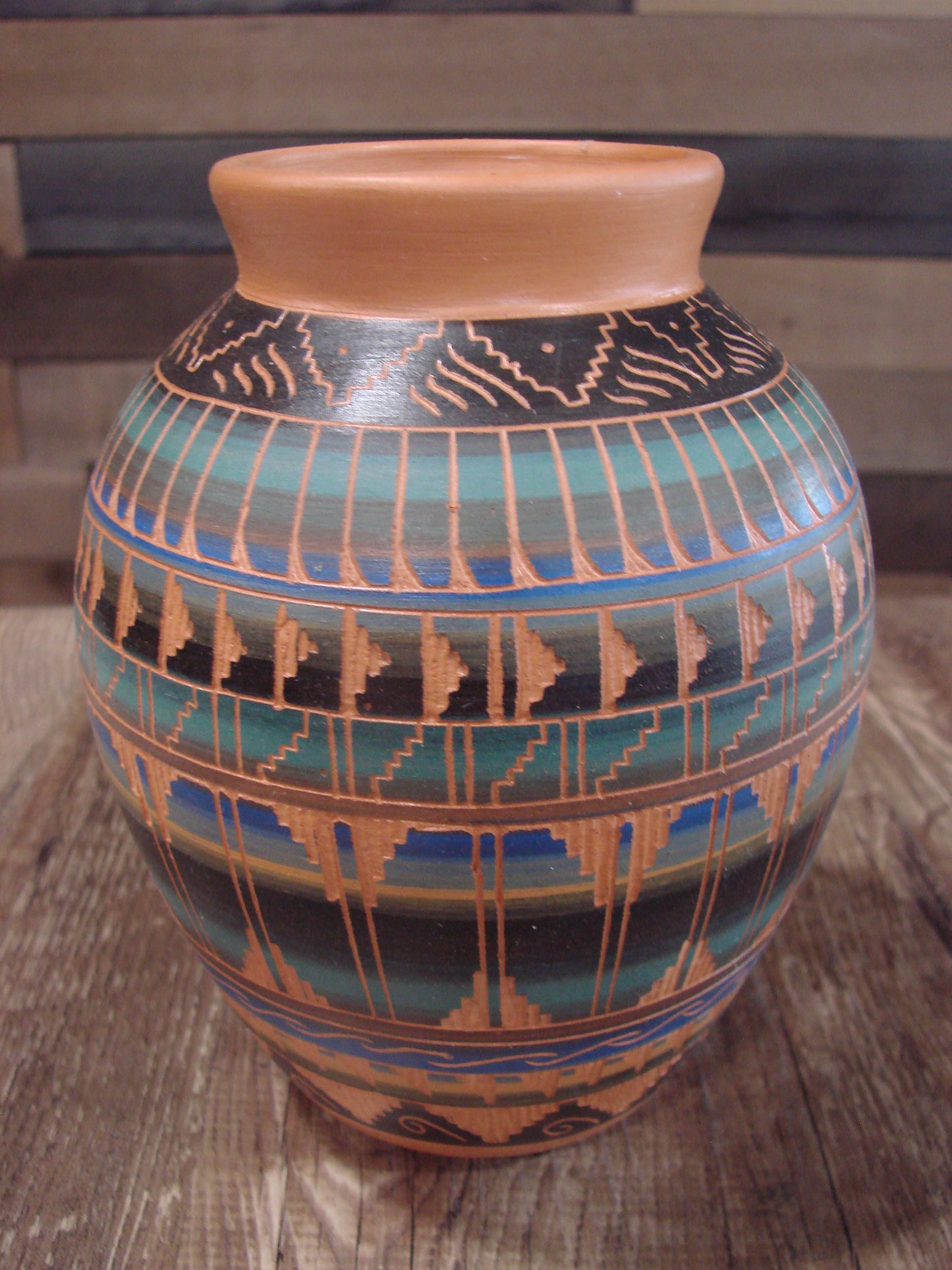 Native American Hand Etched & Hand Painted Pottery - Gilmore