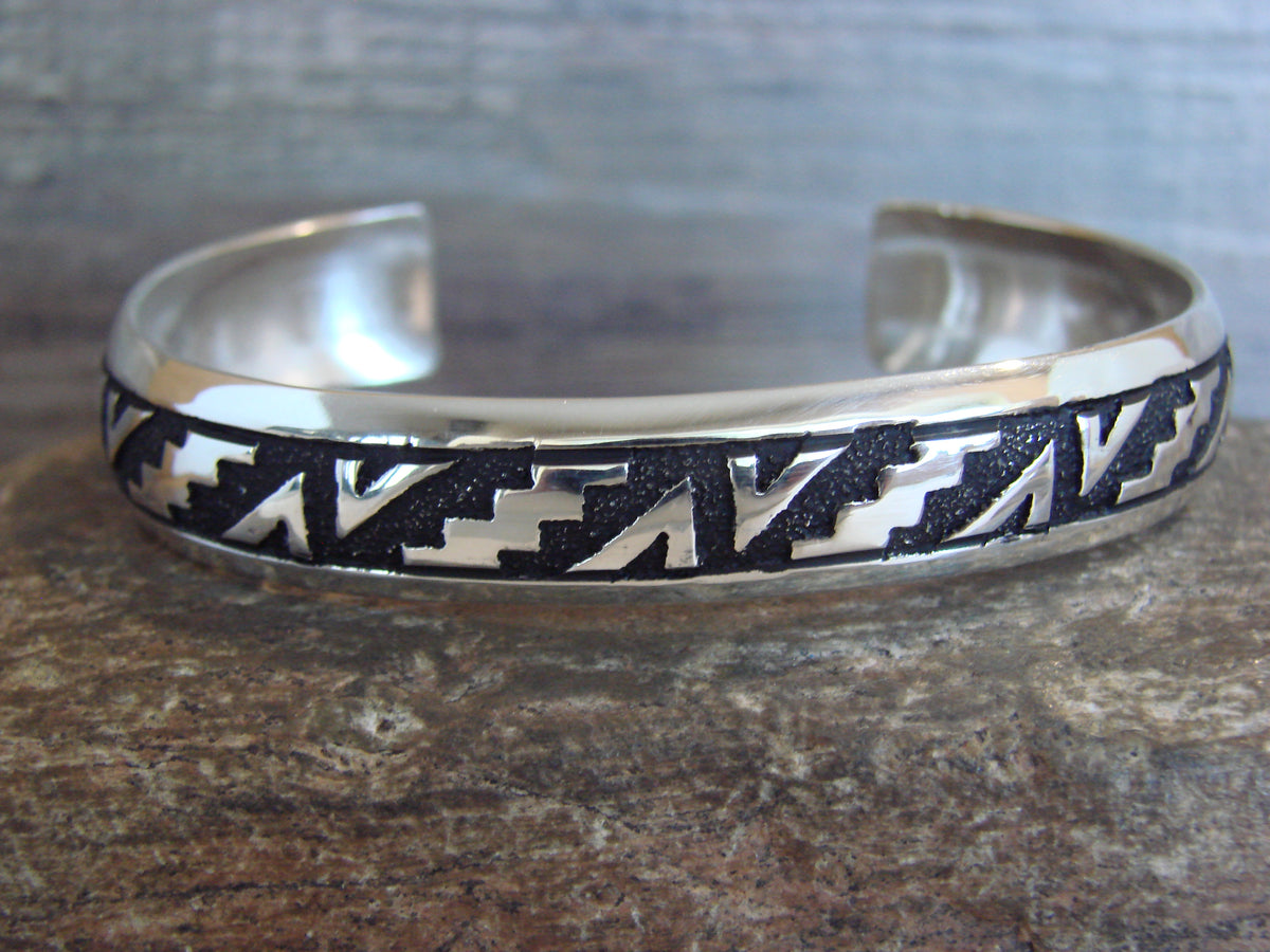 Native American Sterling Silver Petroglyph Bracelet by Singer